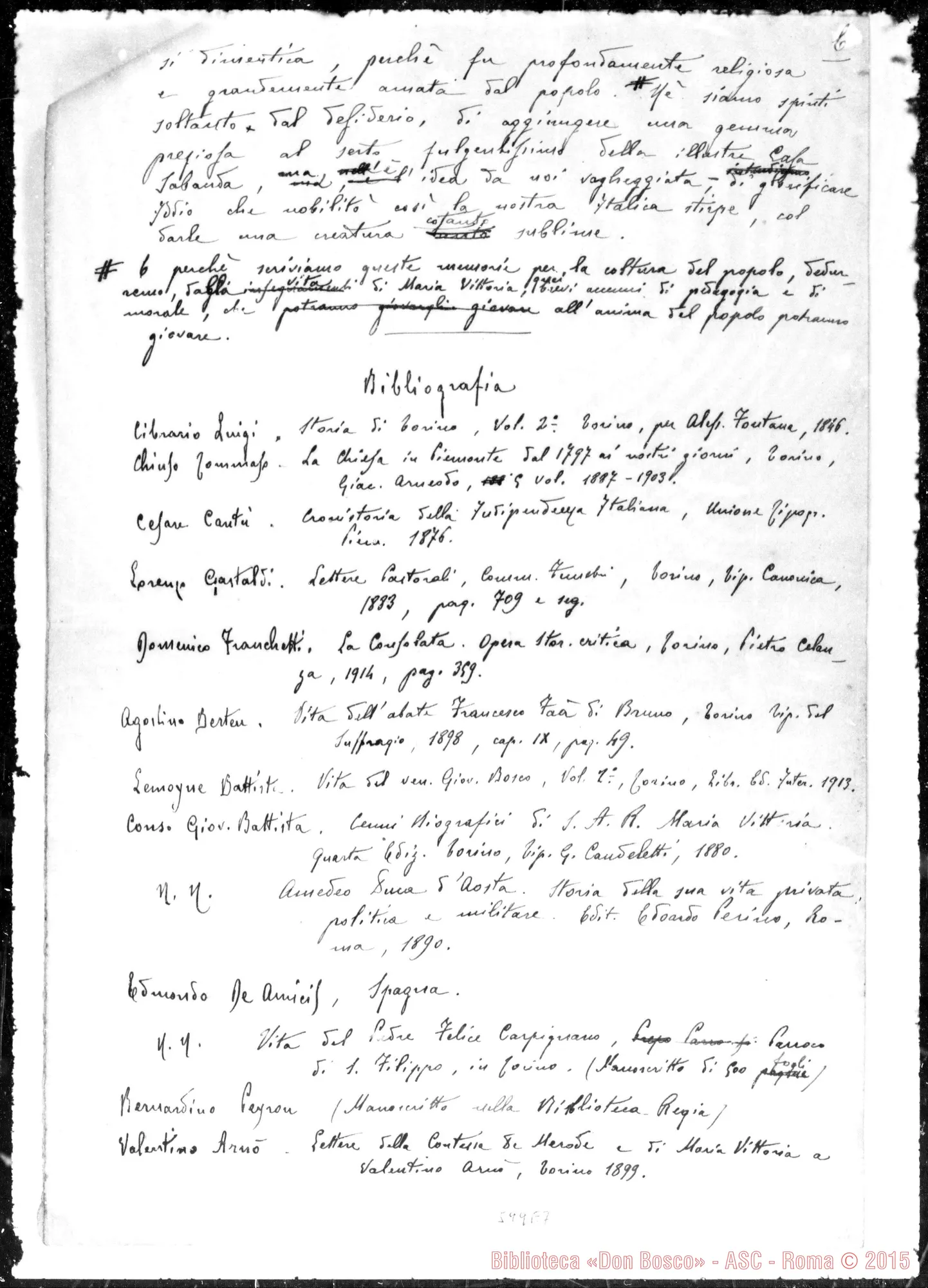 Fotogramma E 7 — Maria Vittoria, duchessa. Notizie biografiche. Ms.