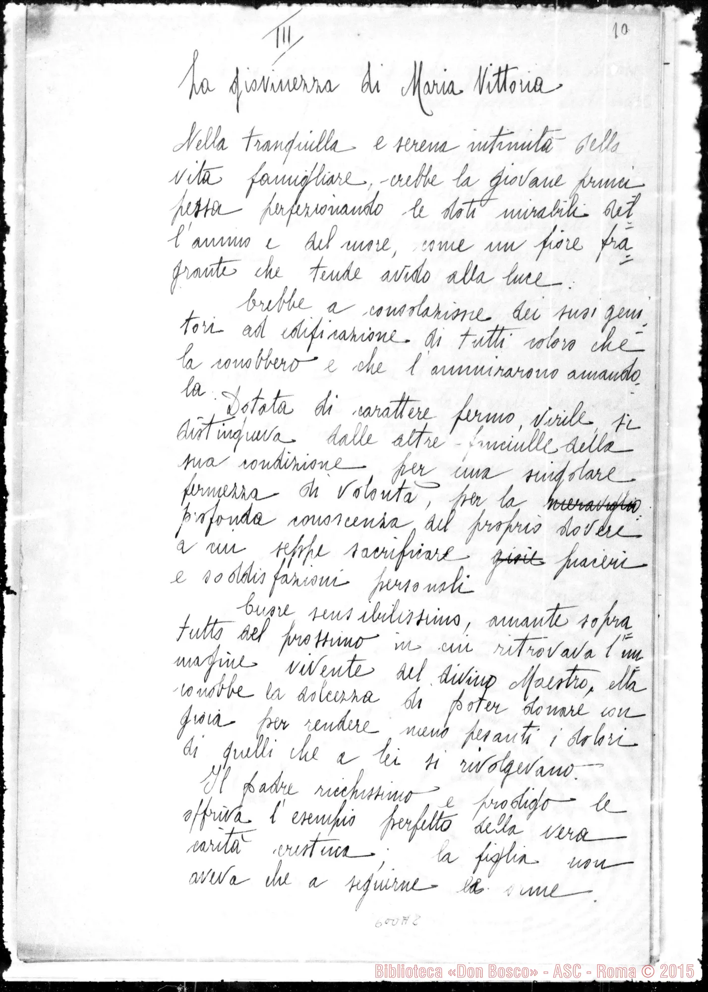 Fotogramma A 8 — Maria Vittoria, duchessa. Notizie biografiche. Ms.
