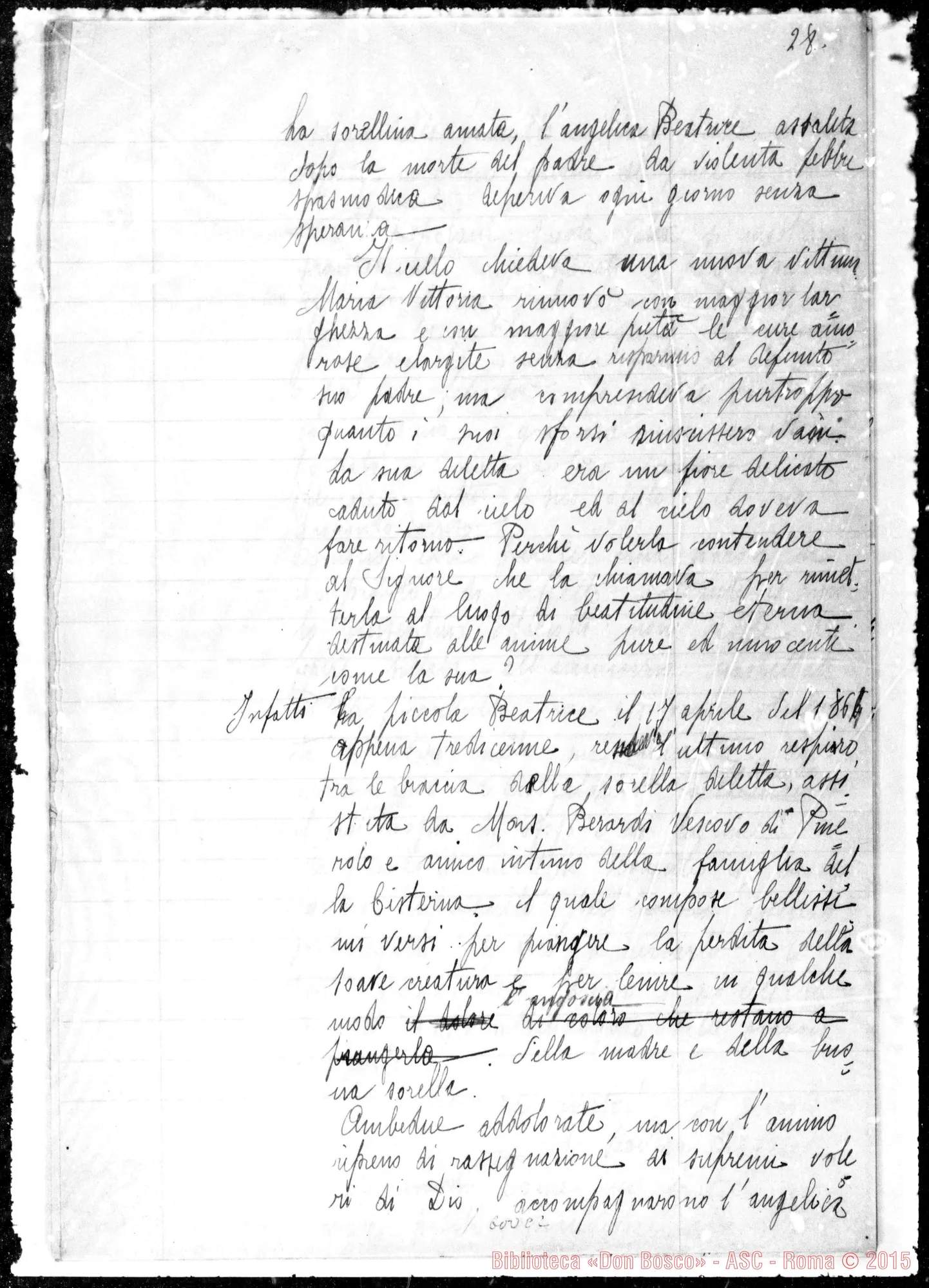 Fotogramma C 2 — Maria Vittoria, duchessa. Notizie biografiche. Ms.