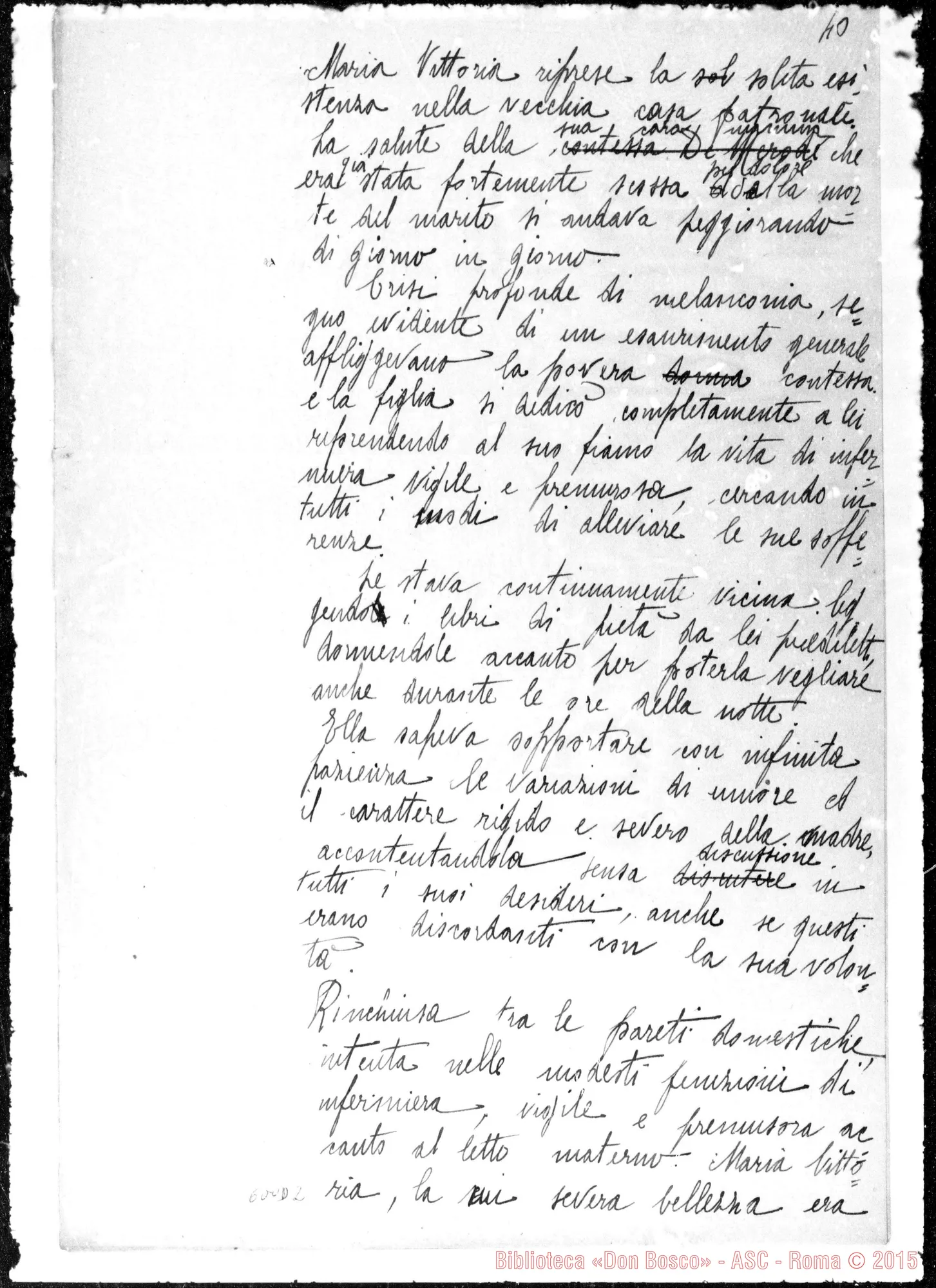 Fotogramma D 2 — Maria Vittoria, duchessa. Notizie biografiche. Ms.