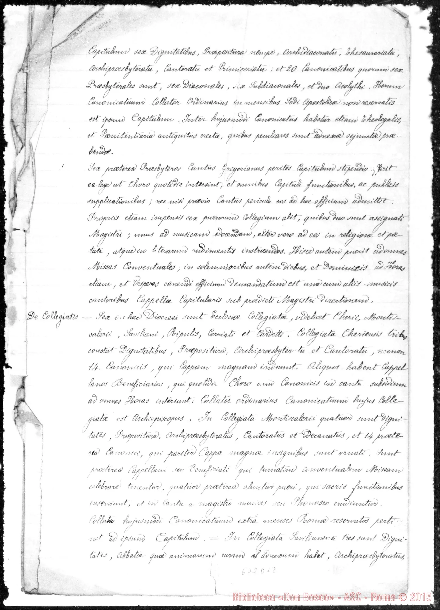 Fotogramma D 12 — Relazione Diocesana all’Elemosiniere Reale