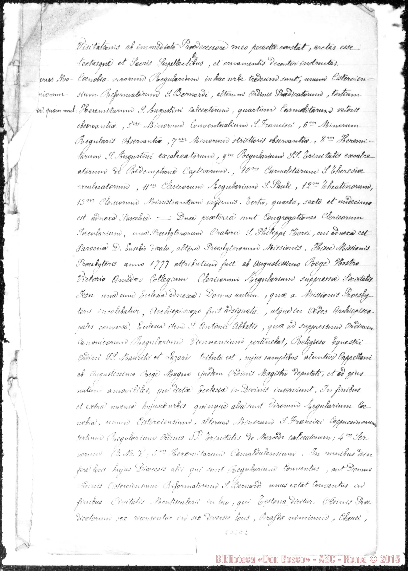 Fotogramma E 2 — Relazione Diocesana all’Elemosiniere Reale