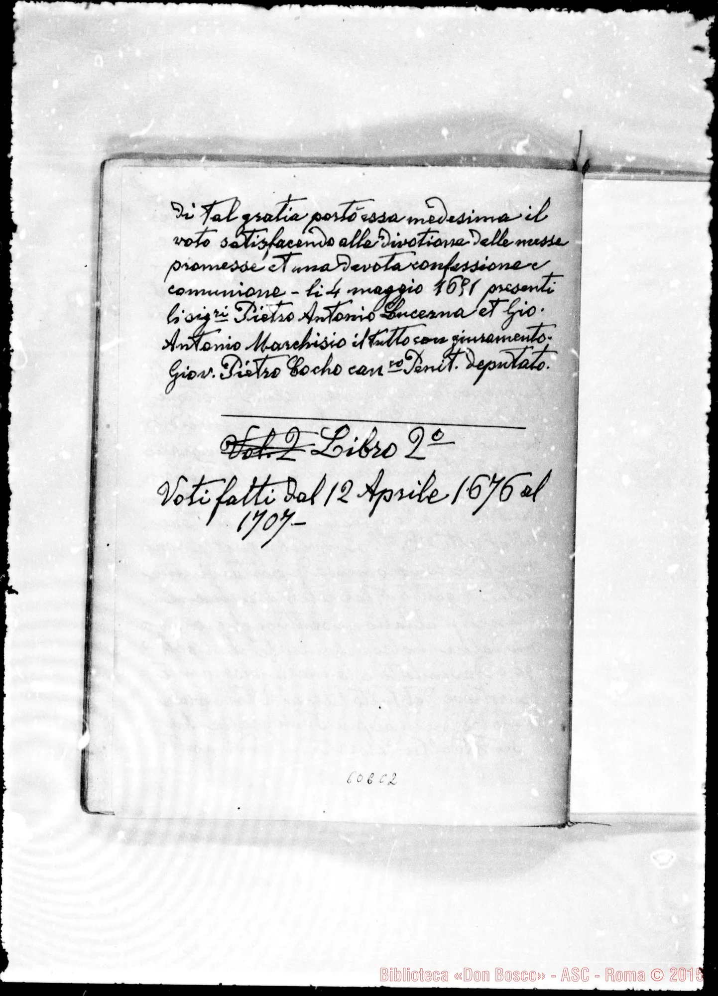 Fotogramma C 2 — Santuario dei Pilone. Grazie ricevute: Deposizione