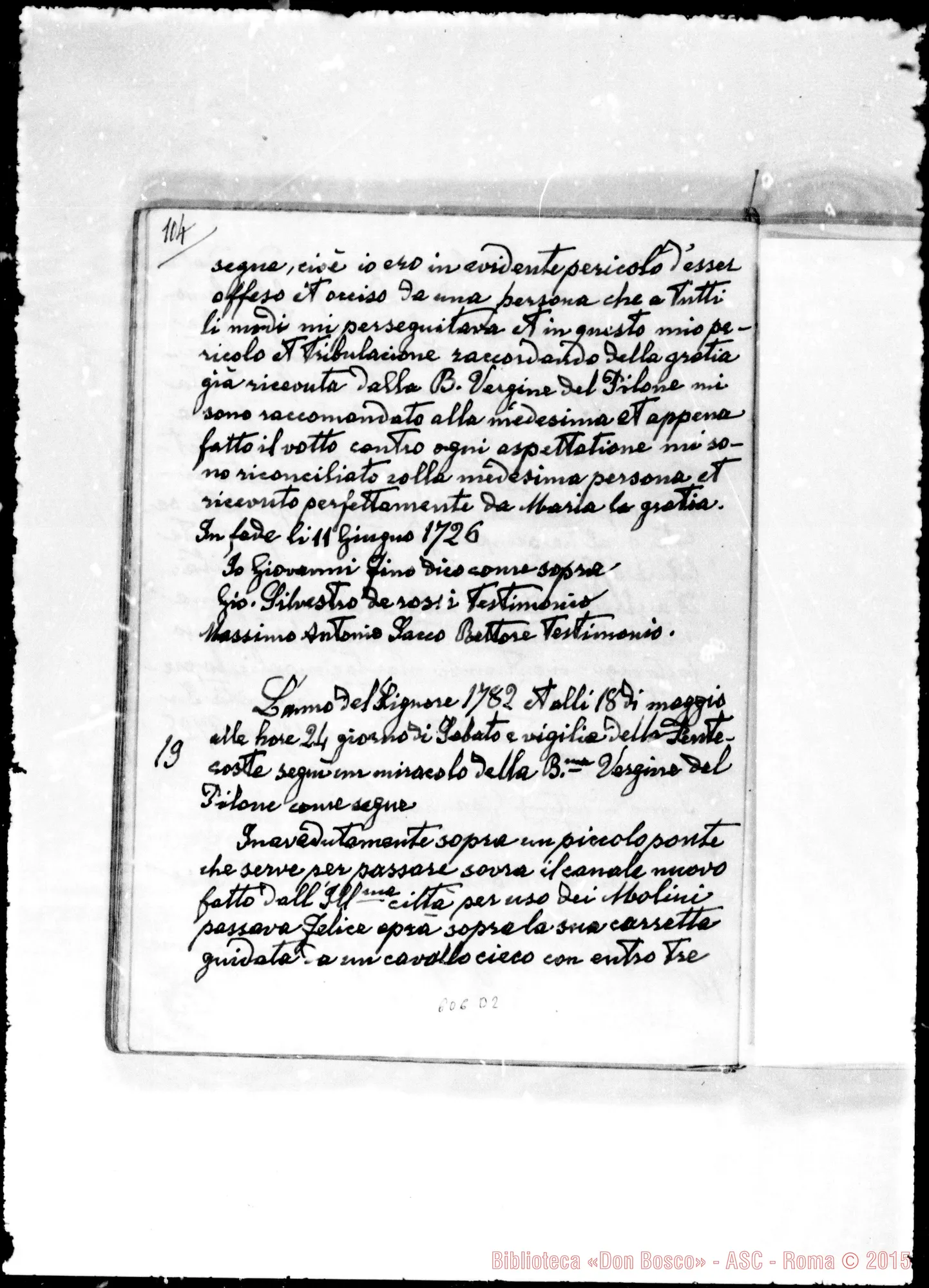 Fotogramma D 2 — Santuario dei Pilone. Grazie ricevute: Deposizione