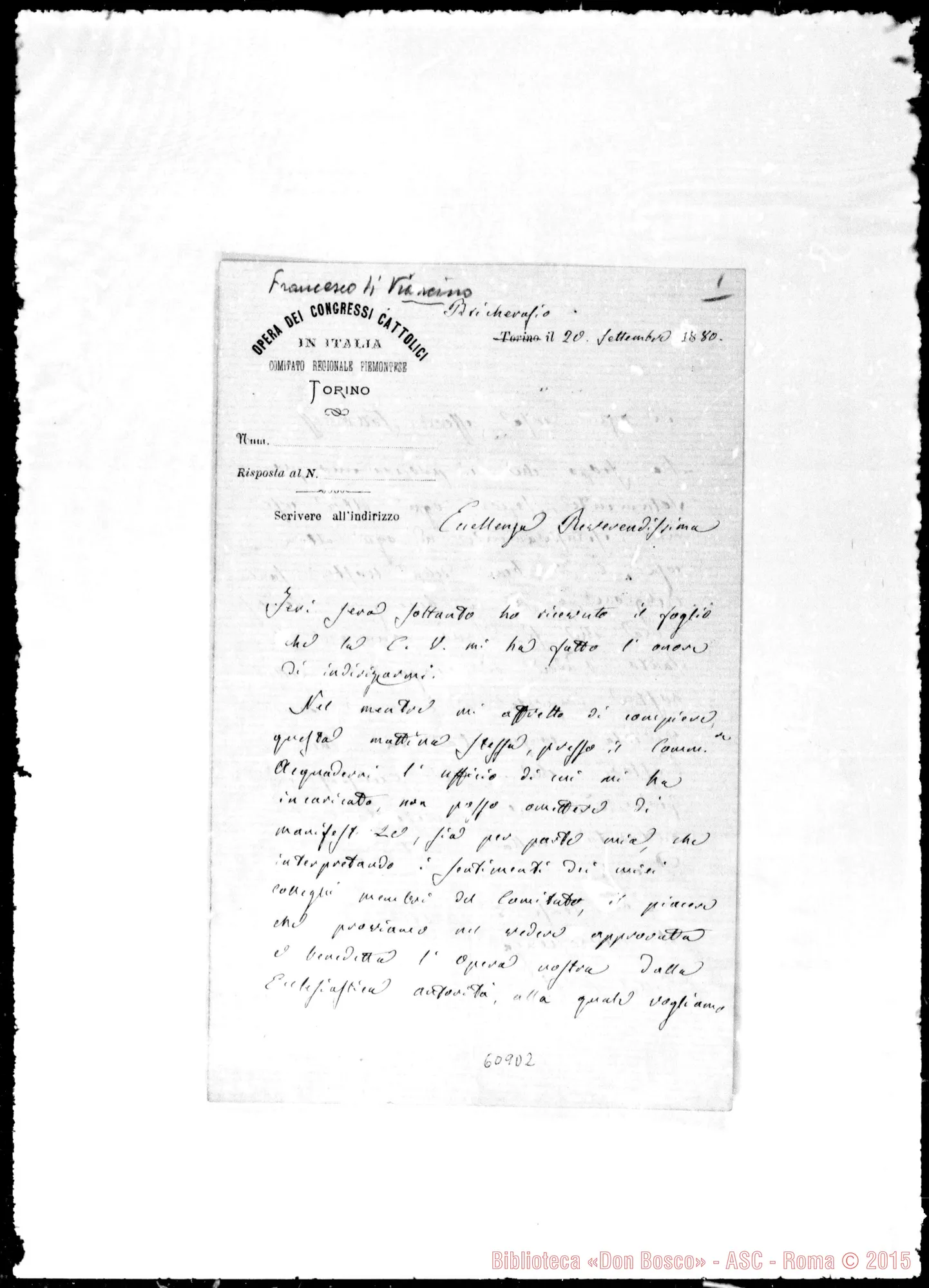 Fotogramma D 2 — Viancino Francesco, conte-Eccellenza Rev.ma