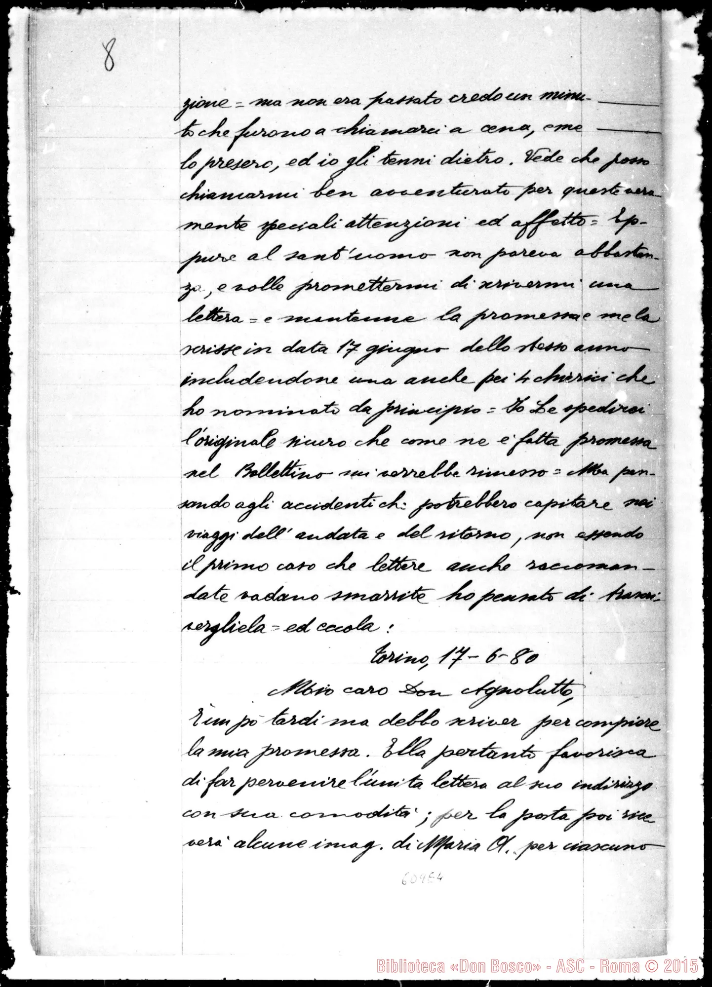 Fotogramma E 4 — Relazione inviata da D. Franco A Rev.do nel Sig. Copia