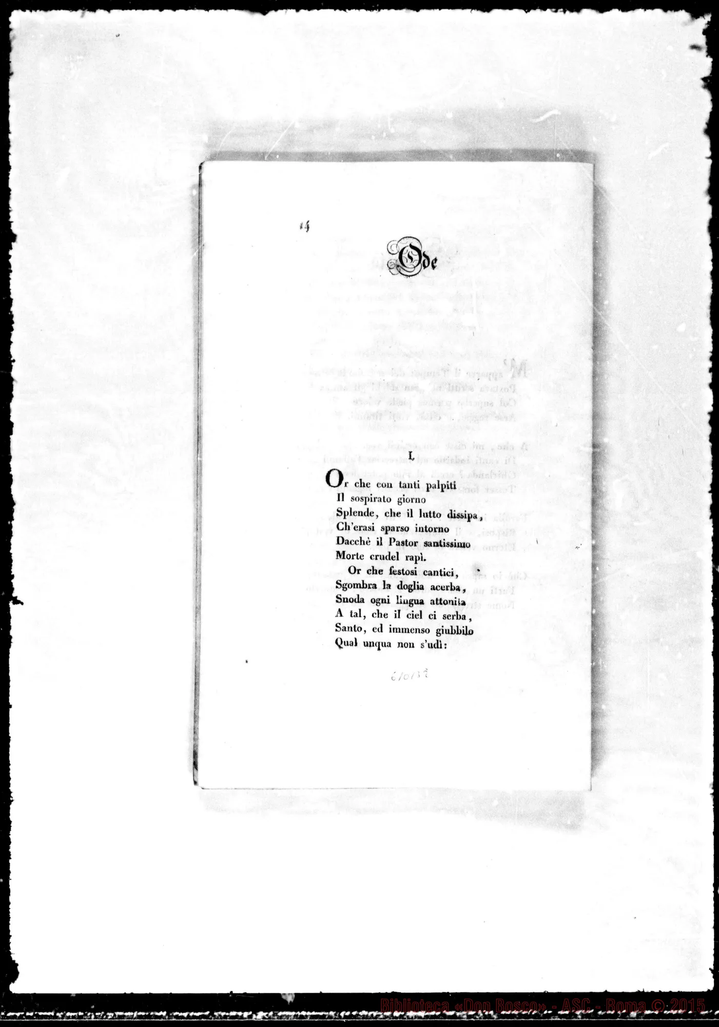 Fotogramma B 2 — Fransoni Luigi, Mons. Ingresso nella diocesi di Torino. «Applausi Poetici»