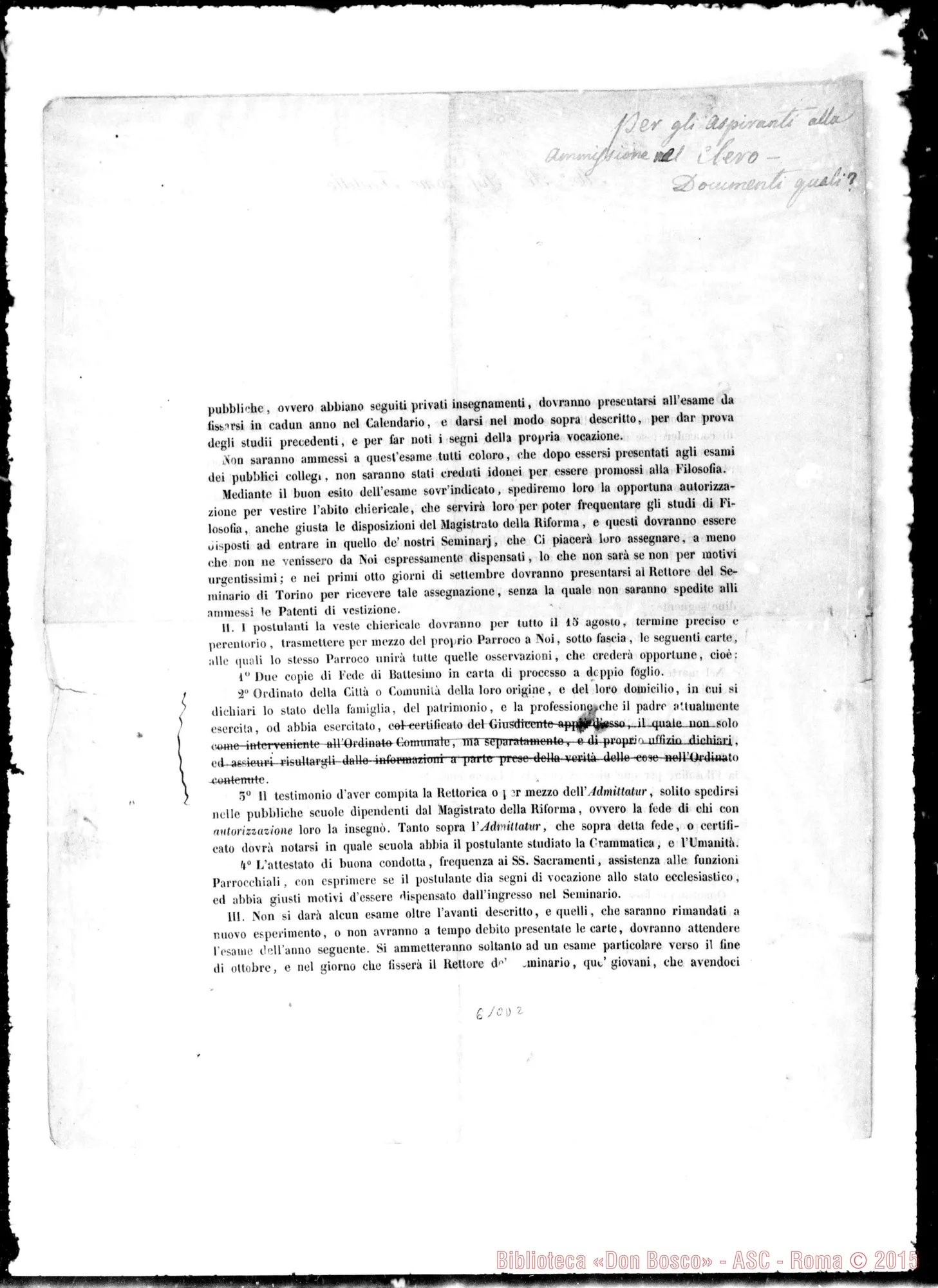 Fotogramma D 2 — Lettera Circolare di Mons. Luigi Fransoni