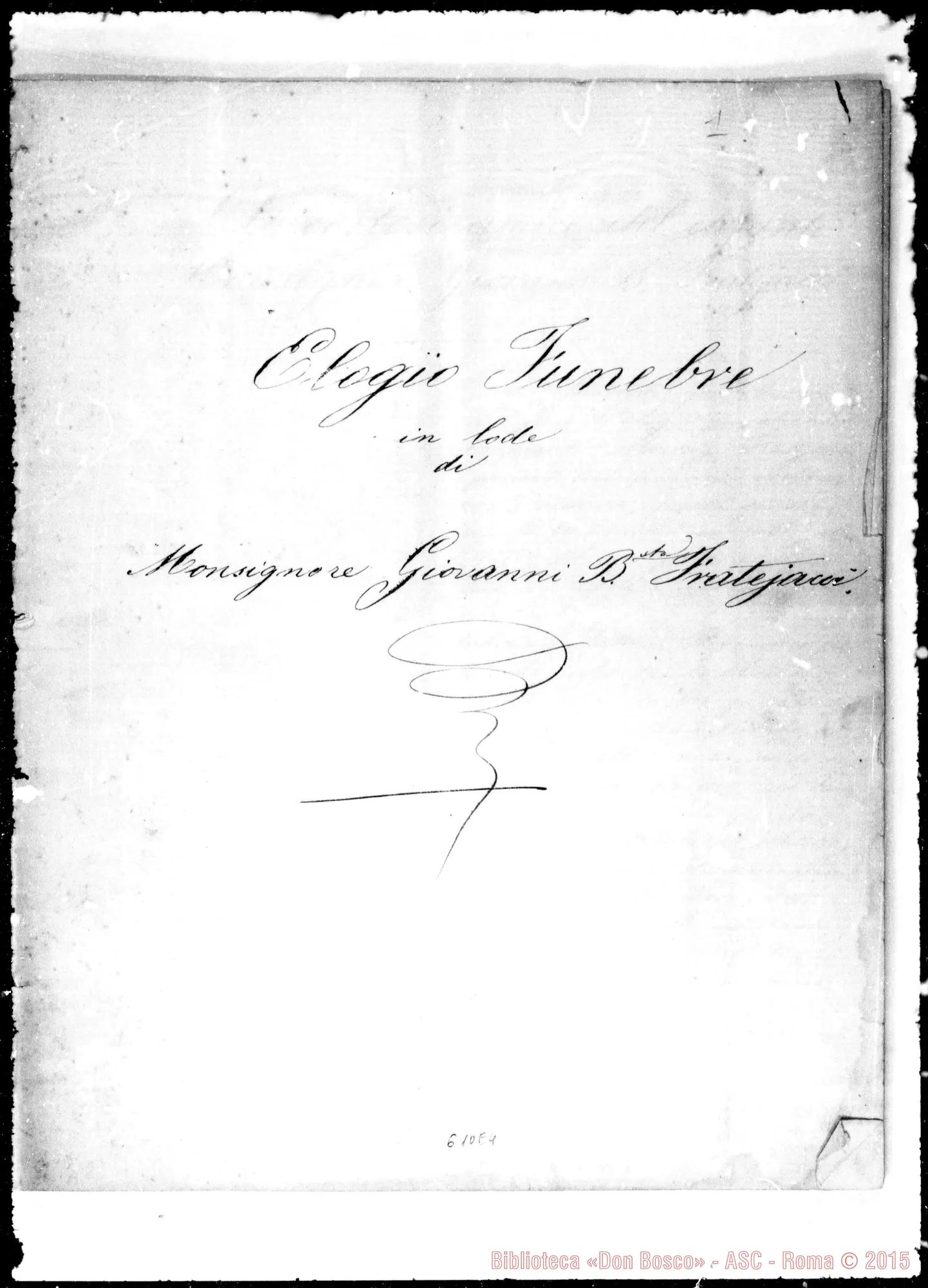 Fotogramma E 4 — Elogio funebre in onore di Mons. Fratejacci