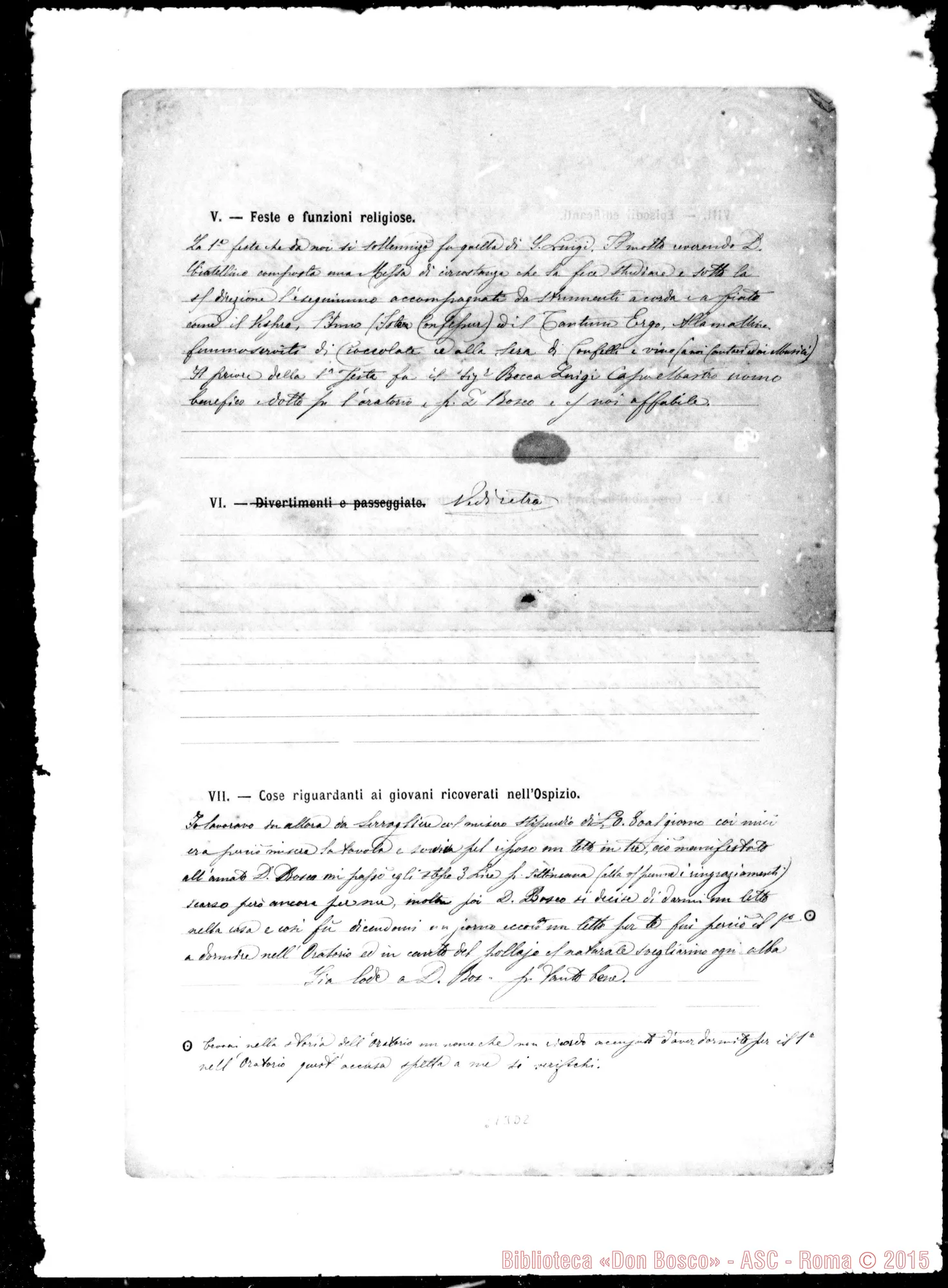 Fotogramma D 2 — Gallesio Nicola. «Modulo per raccogliere notizie…»
