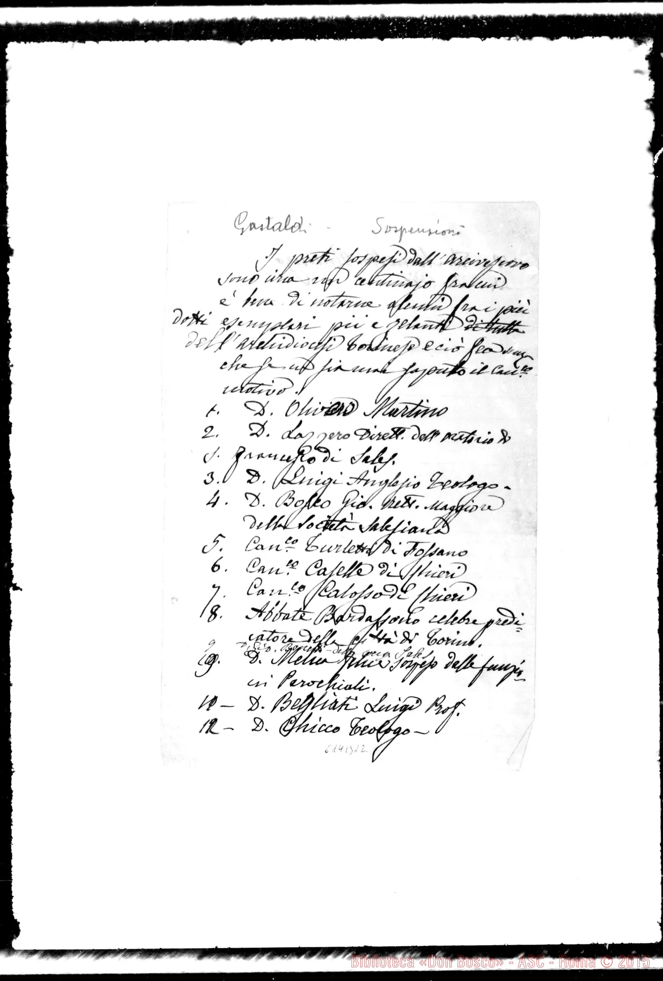 Fotogramma B 12 — Sospensioni