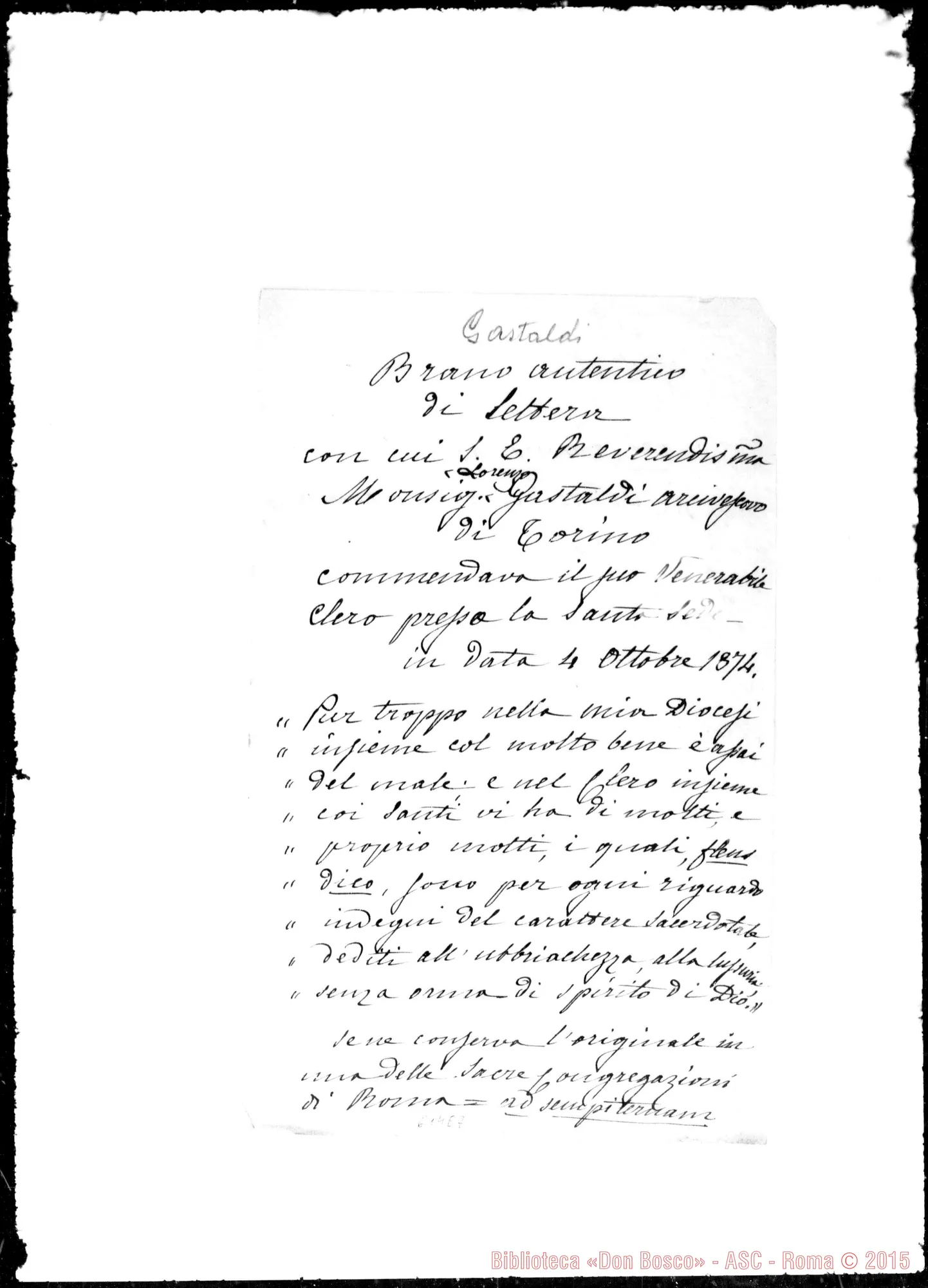 Fotogramma E 7 — Brano autentico di Lettera…
