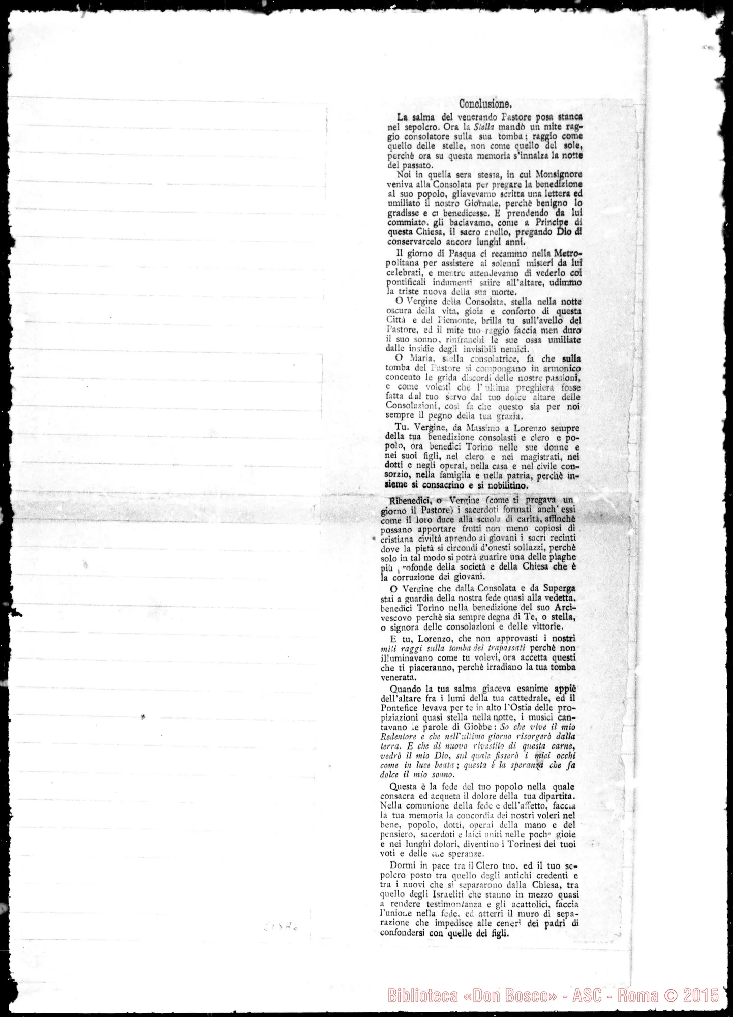 Fotogramma A 6 — Biografia di Mons. Gastaldi