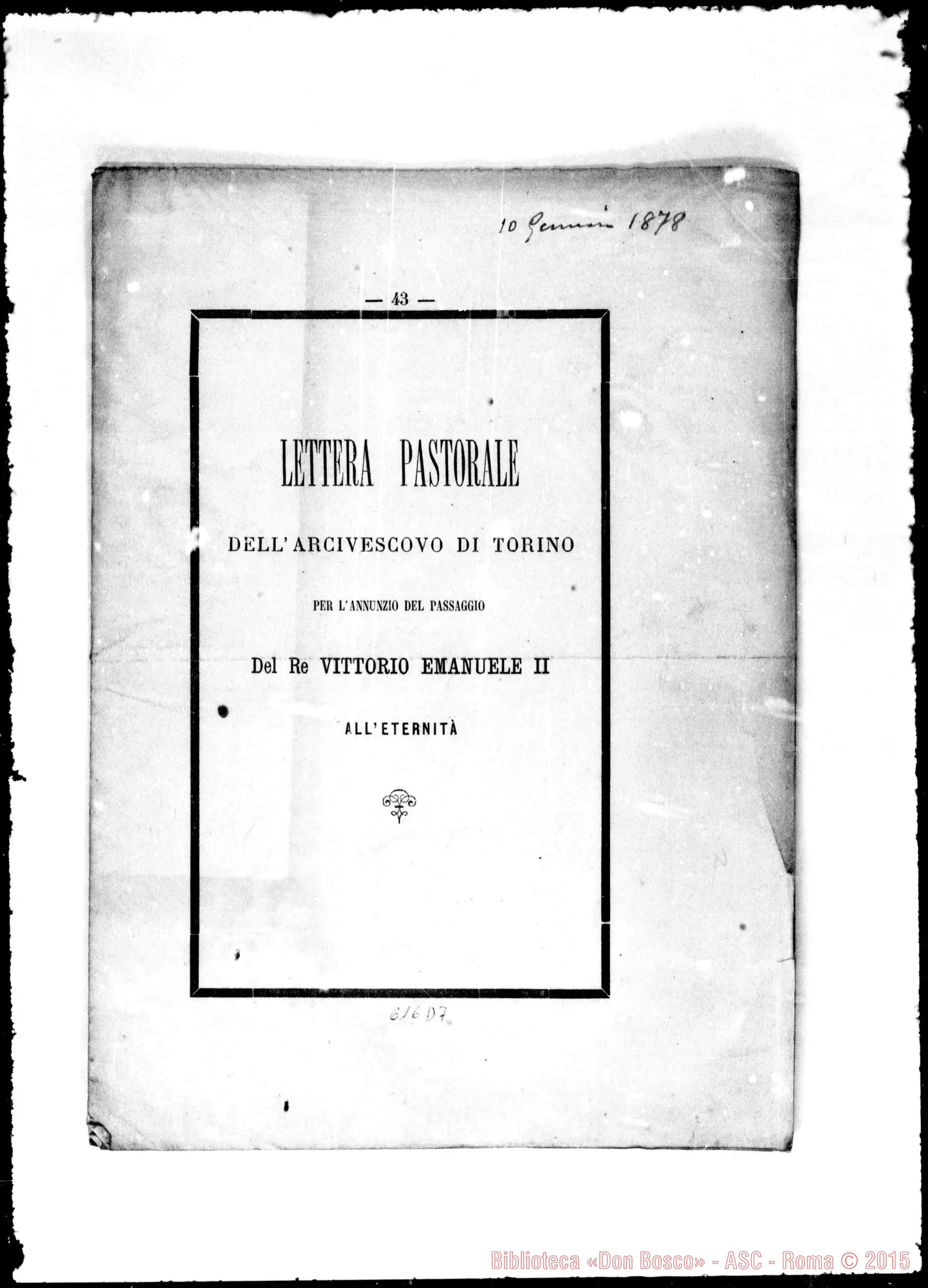 Fotogramma D 7 — 10- 1-1878. Con note ms.