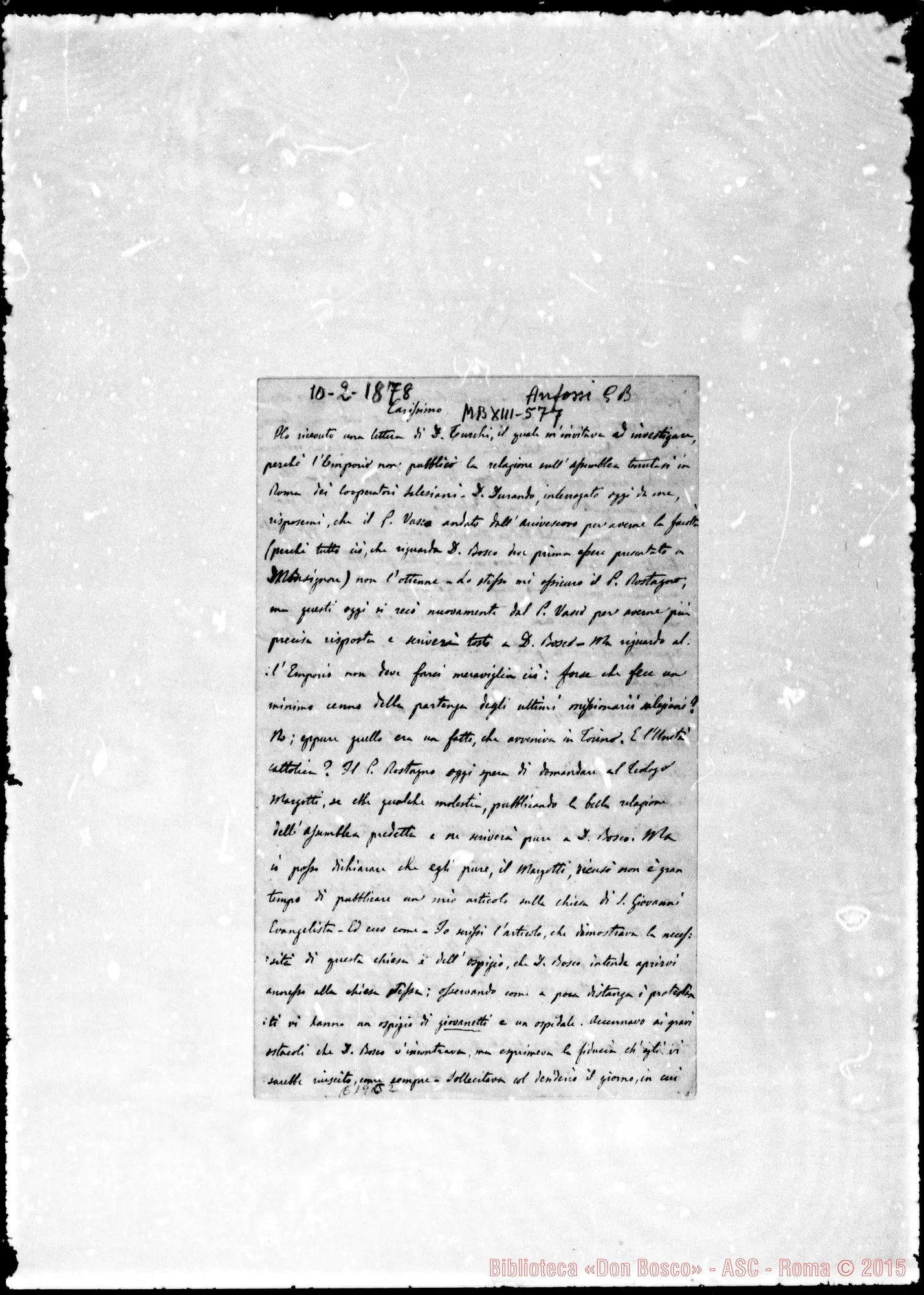 Fotogramma C 2 — » »-Carissimo. 10- 2-1878