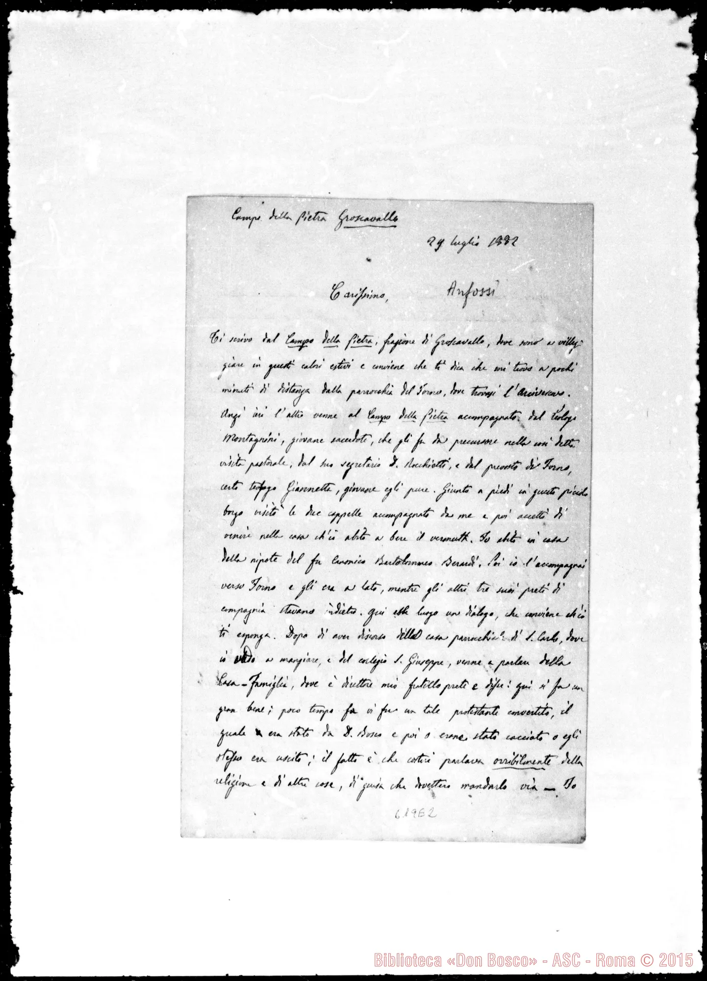 Fotogramma E 2 — » »-Carissimo. 29- 7-1882