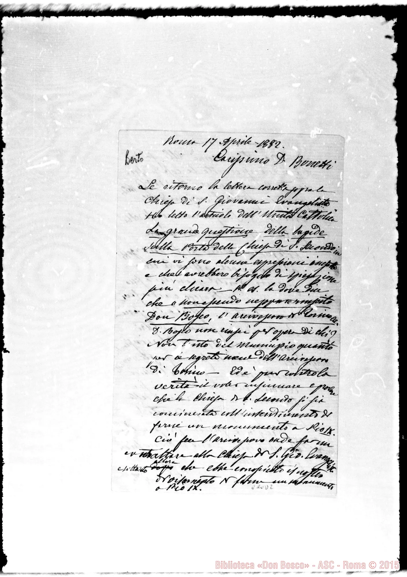 Fotogramma D 2 — »-Bonetti. 17-4-1882
