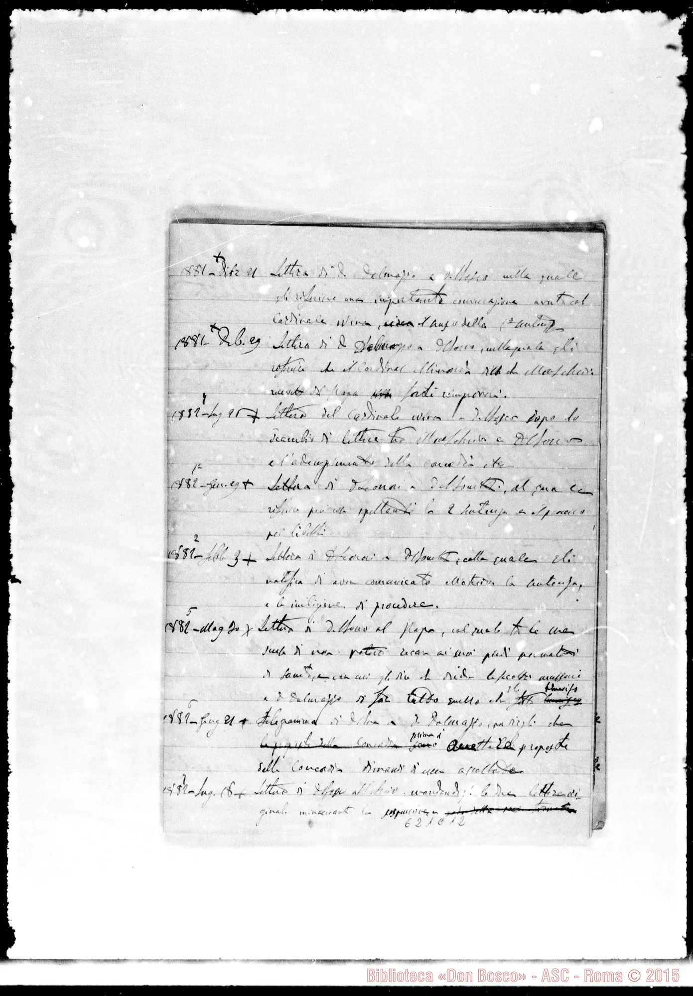 Fotogramma C 12 — Bonetti Giovanni, sac. SDB.: Documenti riguardanti la causa tra Mons. Gastaldi E D. Bonetti. Tre quaderni