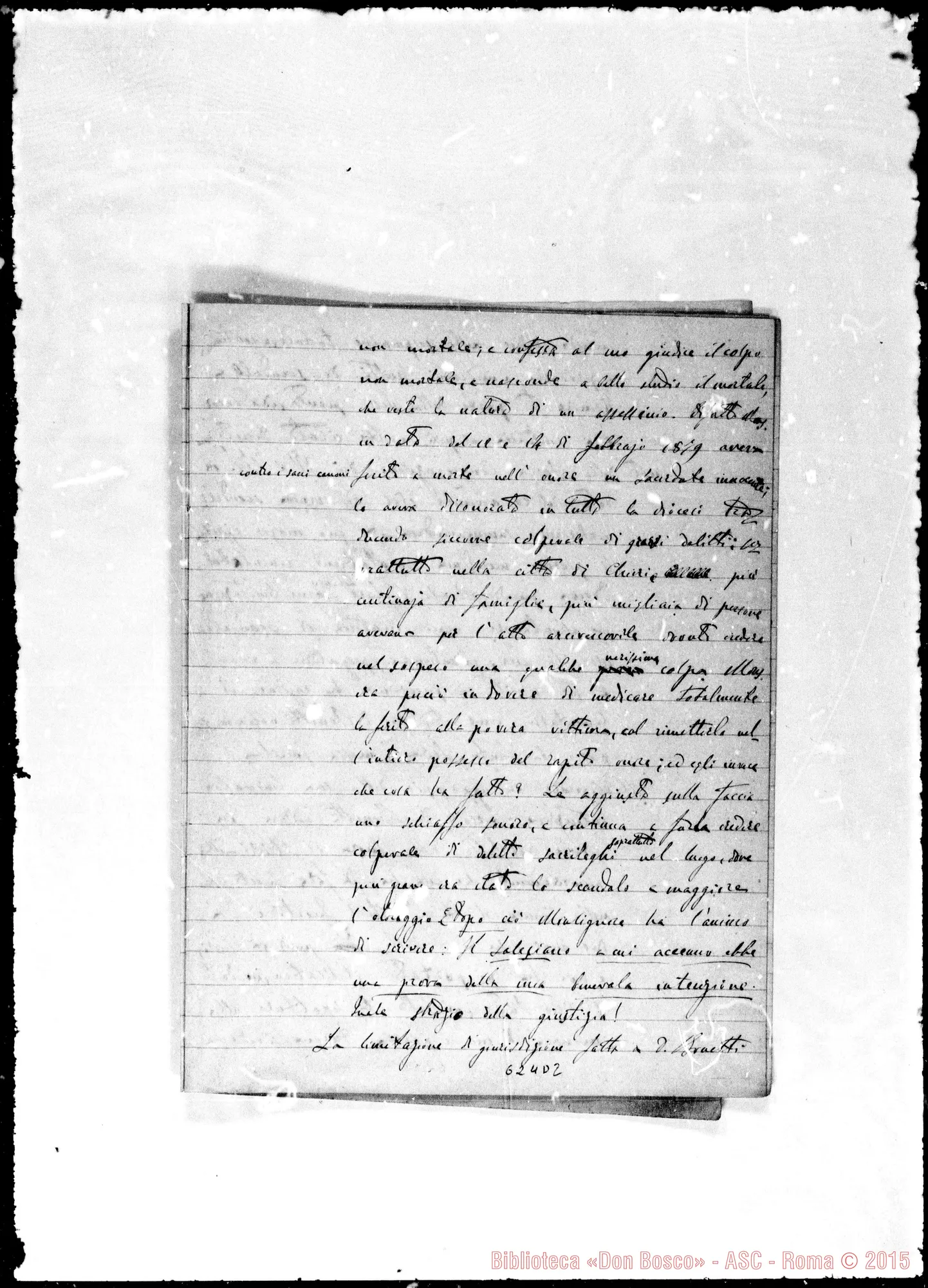 Fotogramma D 2 — Lettera: 29-12-80 Gastaldi-Card. Prefetto. Appunti sopra lettera