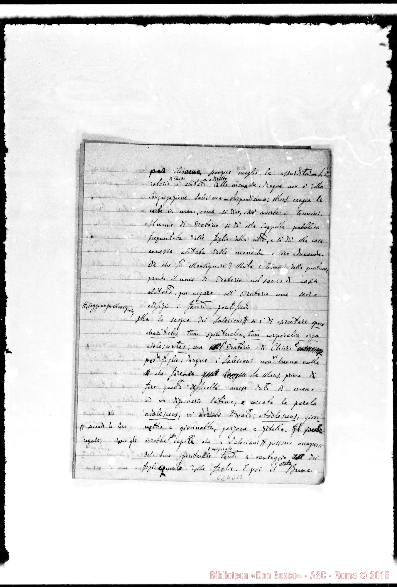 Fotogramma D 12 — Lettera: 29-12-80 Gastaldi-Card. Prefetto. Appunti sopra lettera