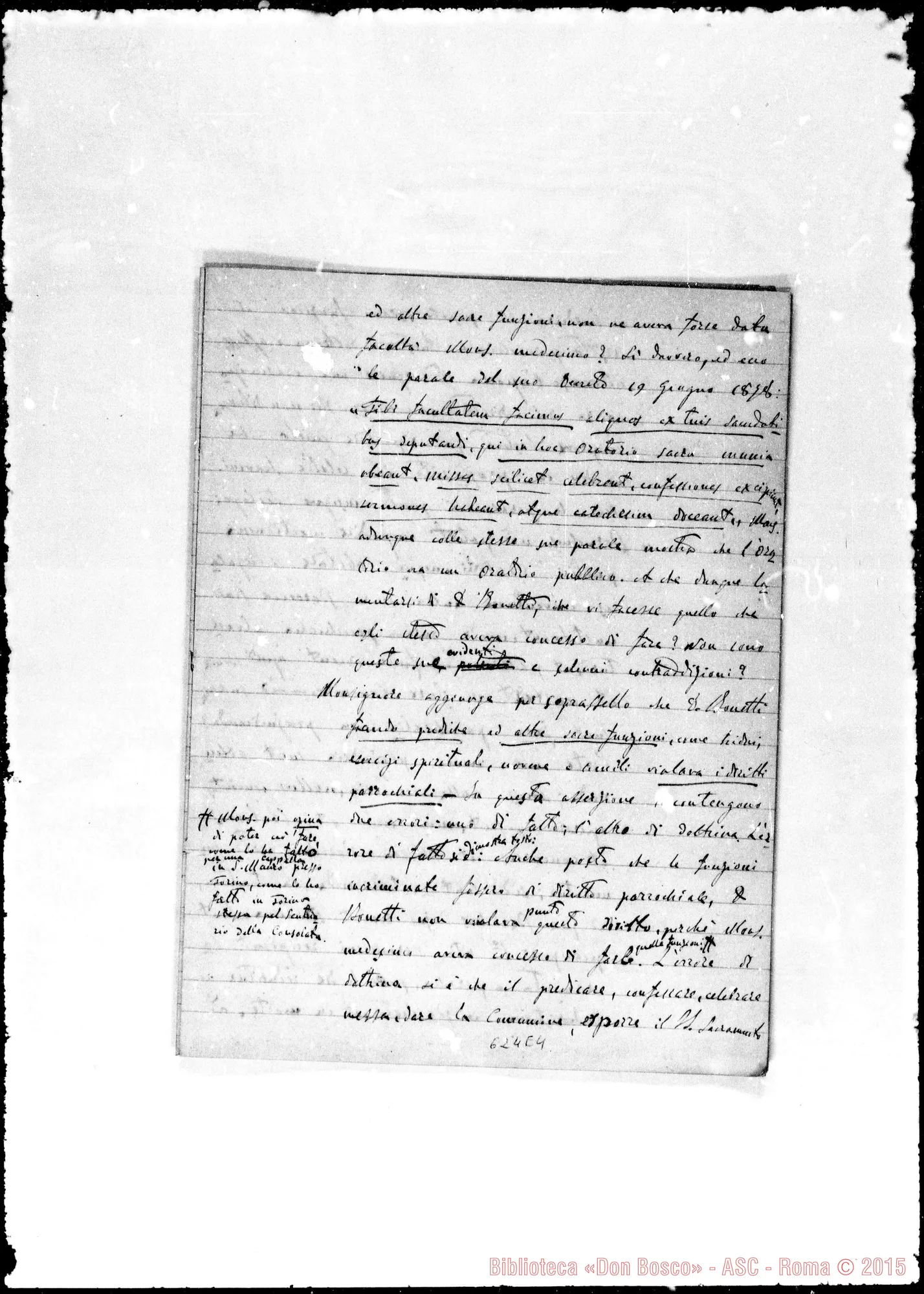 Fotogramma E 4 — Lettera: 29-12-80 Gastaldi-Card. Prefetto. Appunti sopra lettera