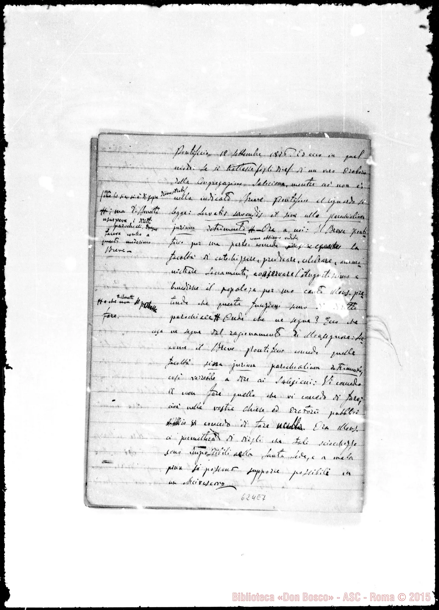 Fotogramma E 7 — Lettera: 29-12-80 Gastaldi-Card. Prefetto. Appunti sopra lettera