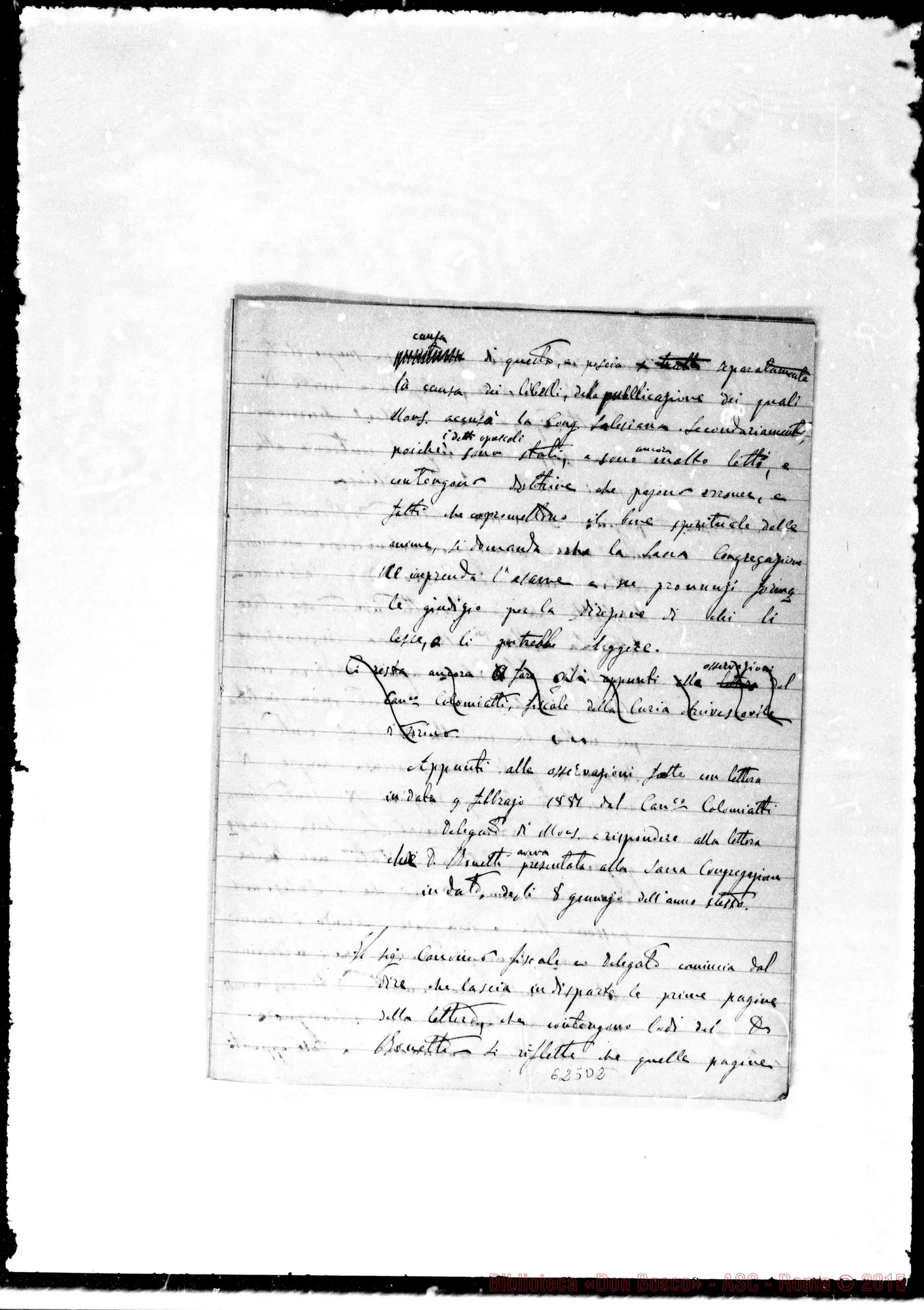 Fotogramma D 2 — Lettera: 29-12-80 Gastaldi-Card. Prefetto. Appunti sopra lettera