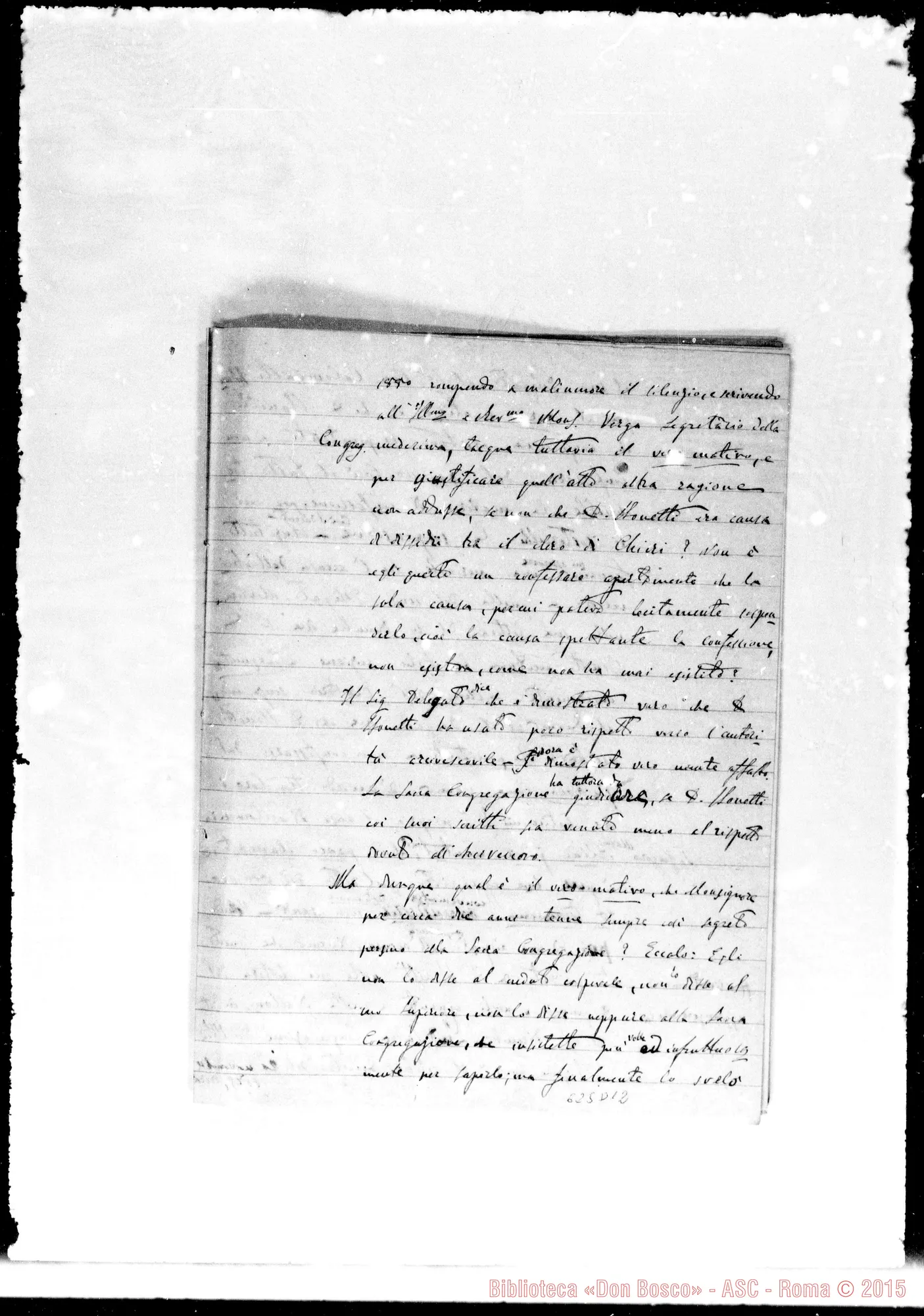 Fotogramma D 12 — Lettera: 29-12-80 Gastaldi-Card. Prefetto. Appunti sopra lettera