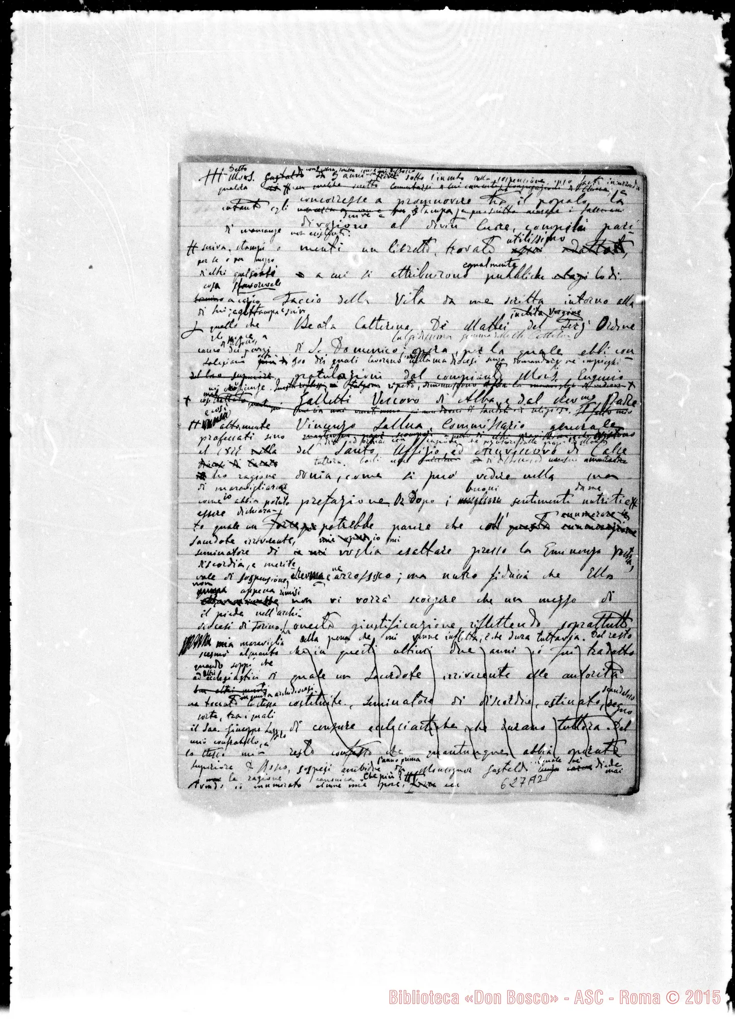 Fotogramma A 2 — Eminentissimo Principe… Minuta di lettera