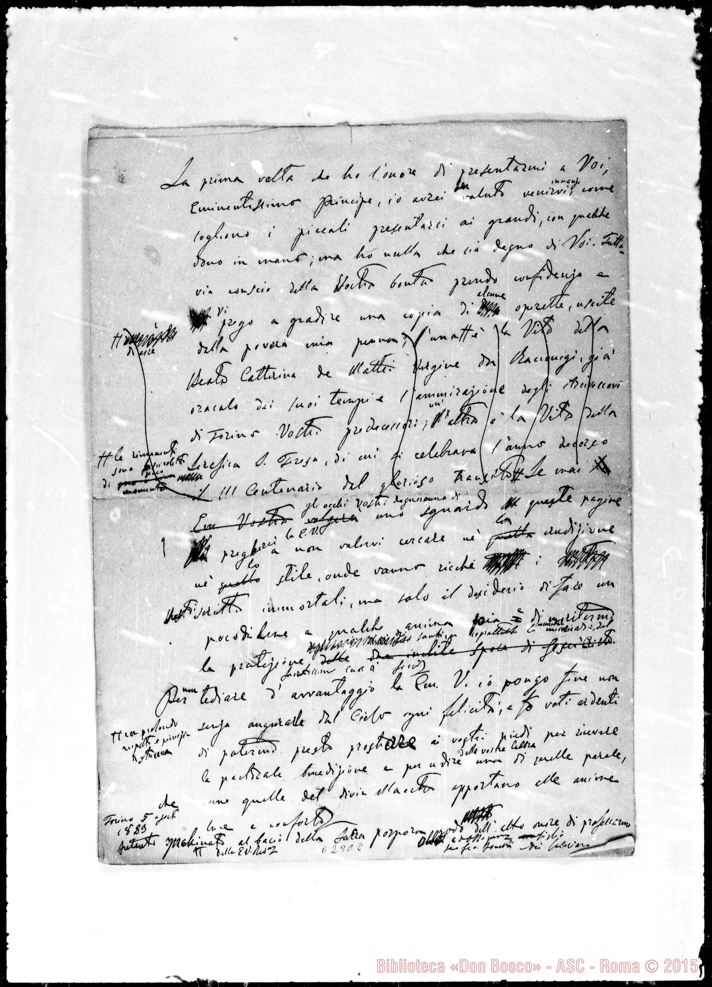 Fotogramma E 8 — Lettere: Bonetti-Aiimonda, Card. 5-8-1883