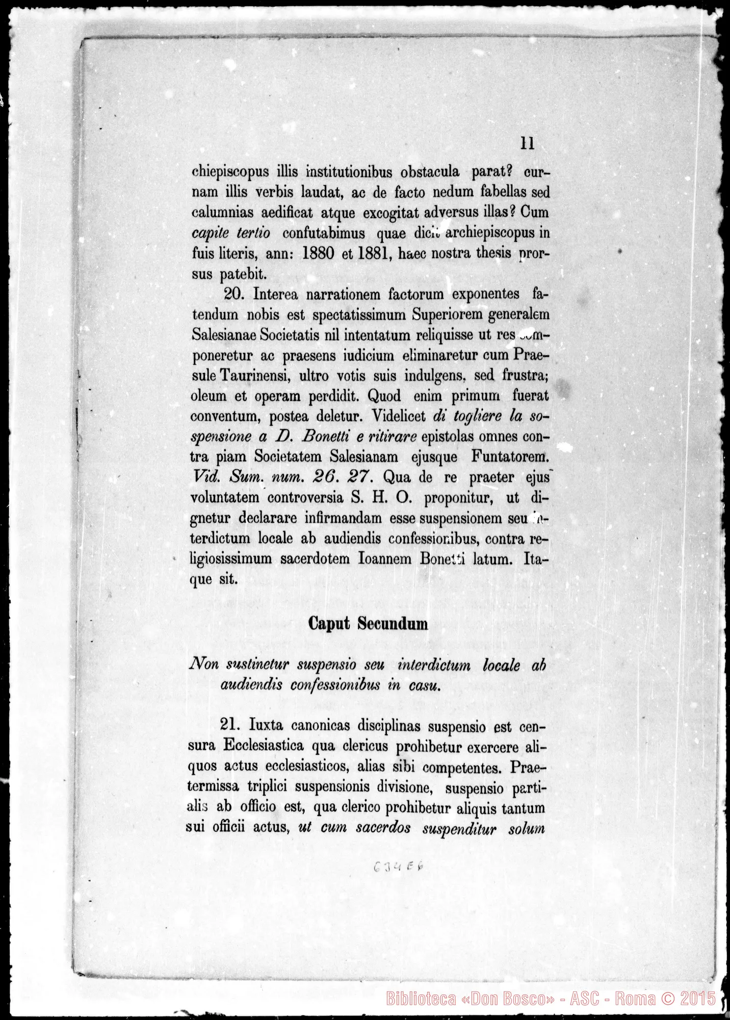 Fotogramma E 6 — Causa Bonetti-Gastaldi presso S.C. Concilio. Stampati