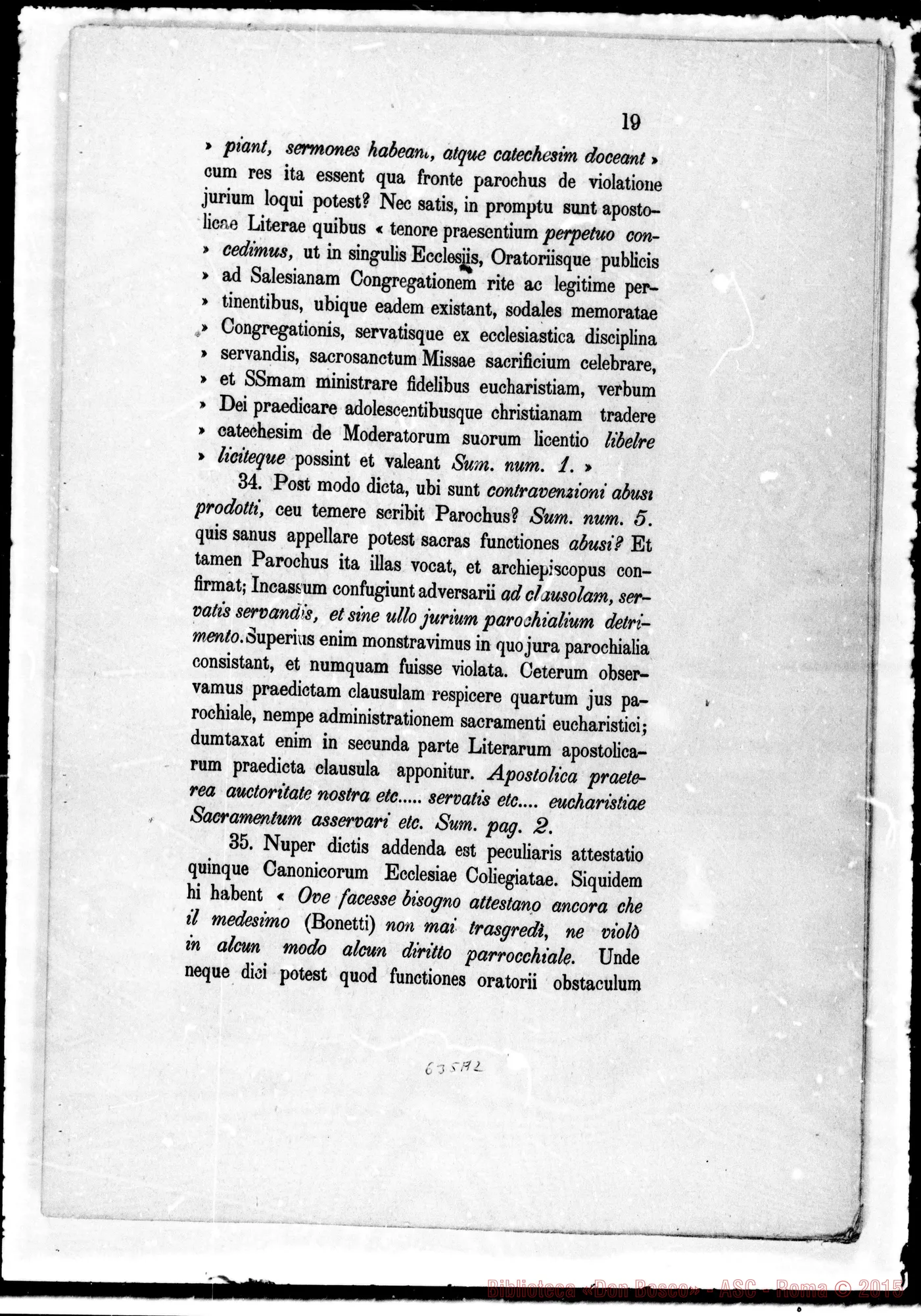 Fotogramma A 2 — Causa Bonetti-Gastaldi presso S.C. Concilio. Stampati