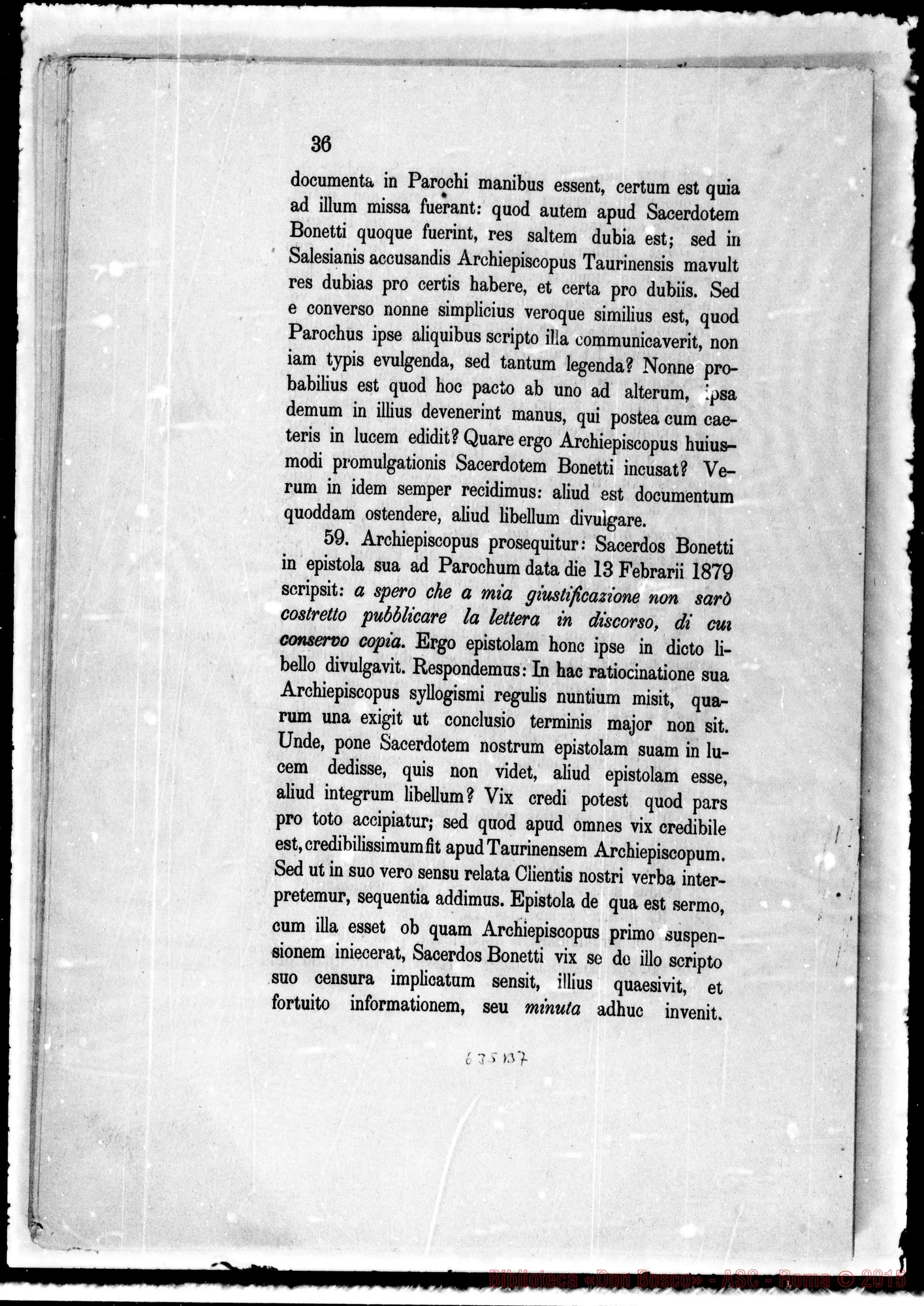 Fotogramma B 7 — Causa Bonetti-Gastaldi presso S.C. Concilio. Stampati