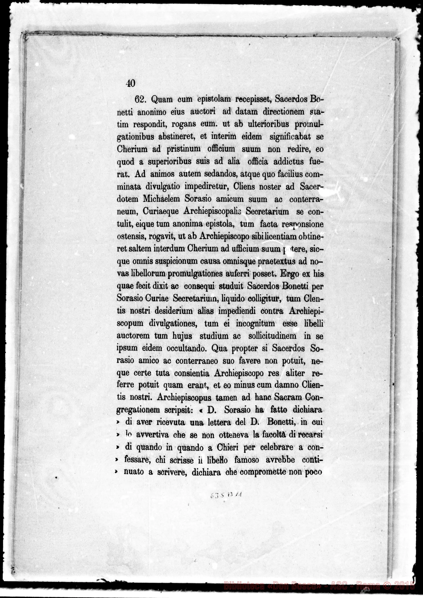 Fotogramma B 11 — Causa Bonetti-Gastaldi presso S.C. Concilio. Stampati