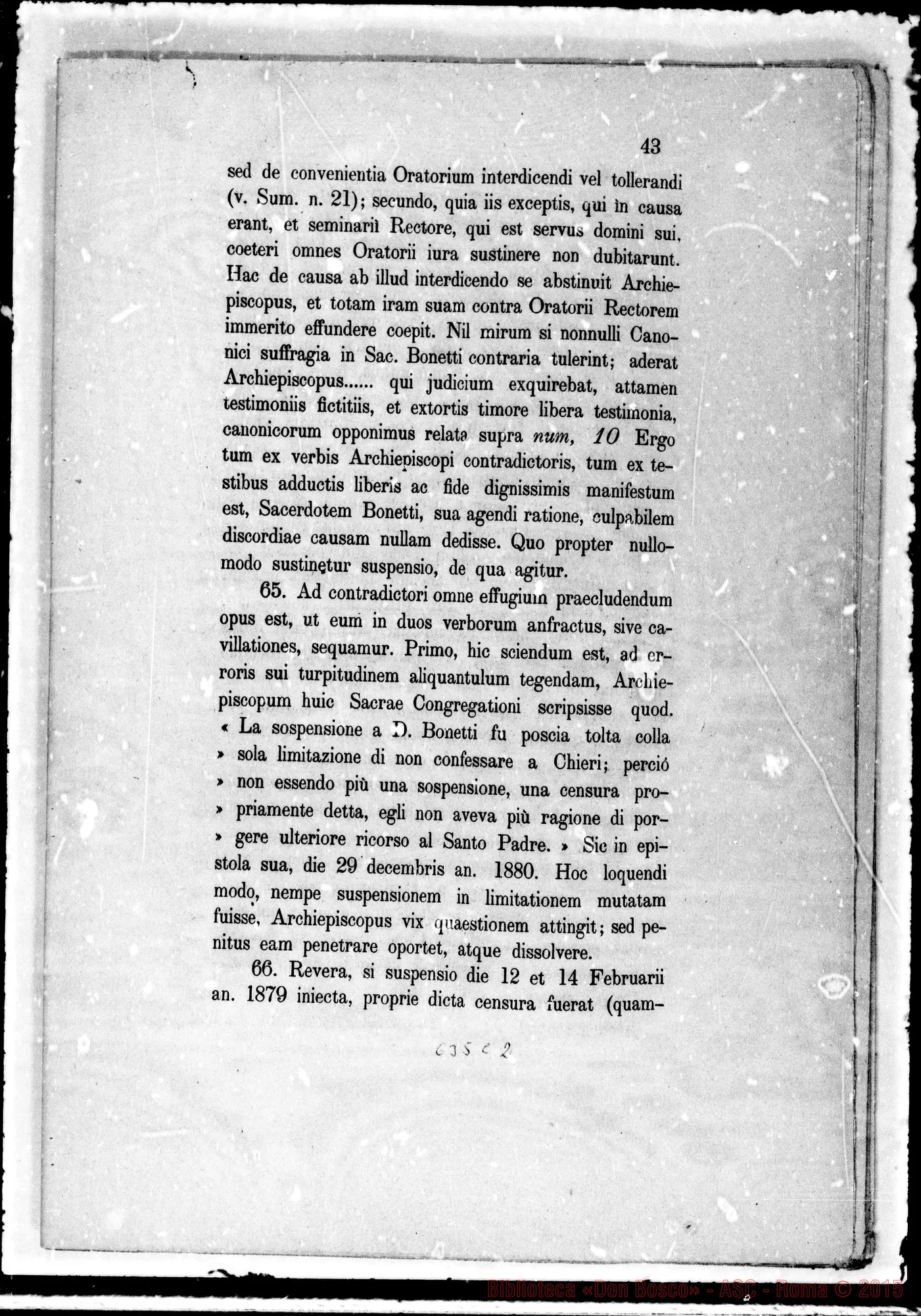 Fotogramma C 2 — Causa Bonetti-Gastaldi presso S.C. Concilio. Stampati