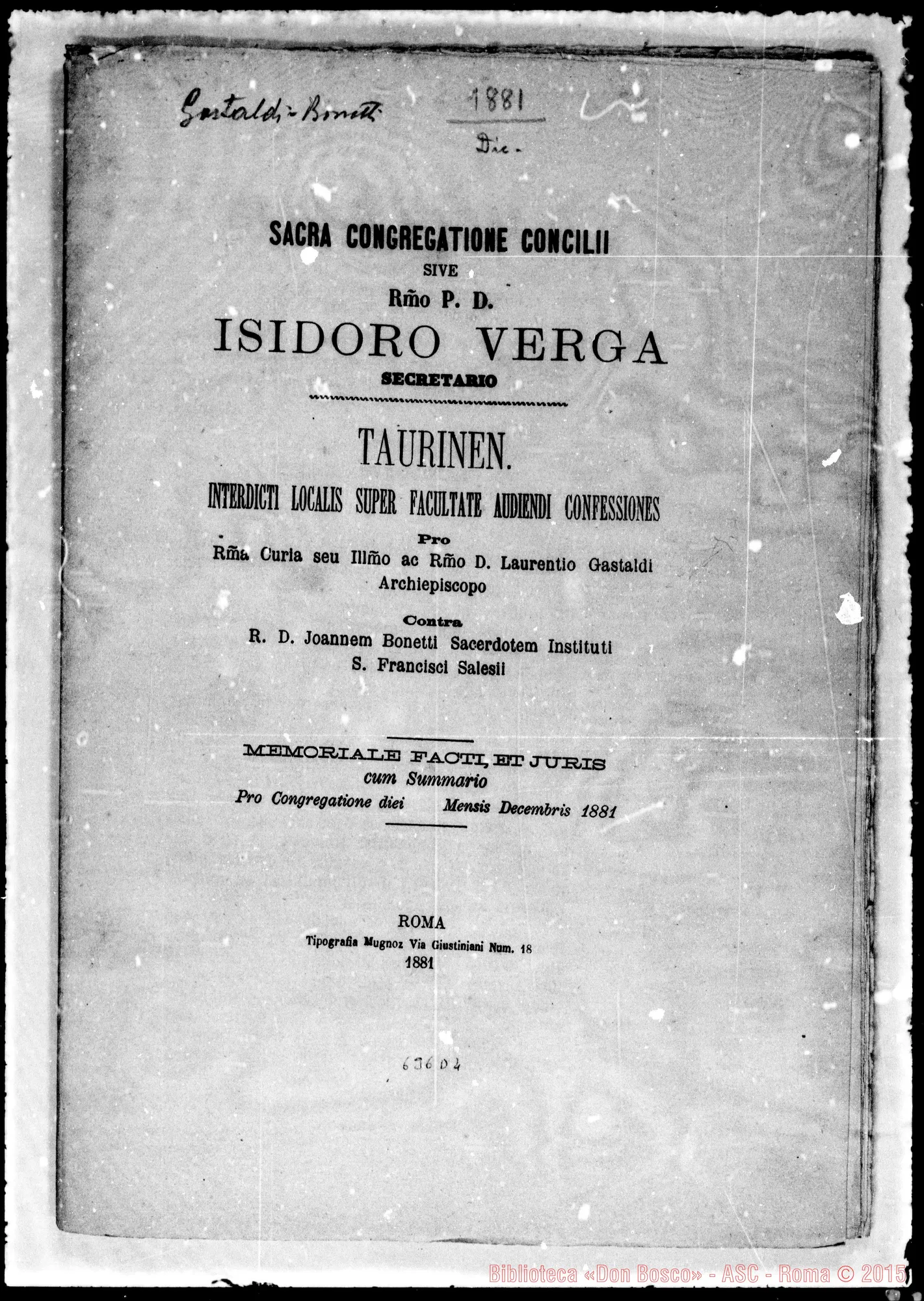 Fotogramma D 4 — Memoriale facti E iuris