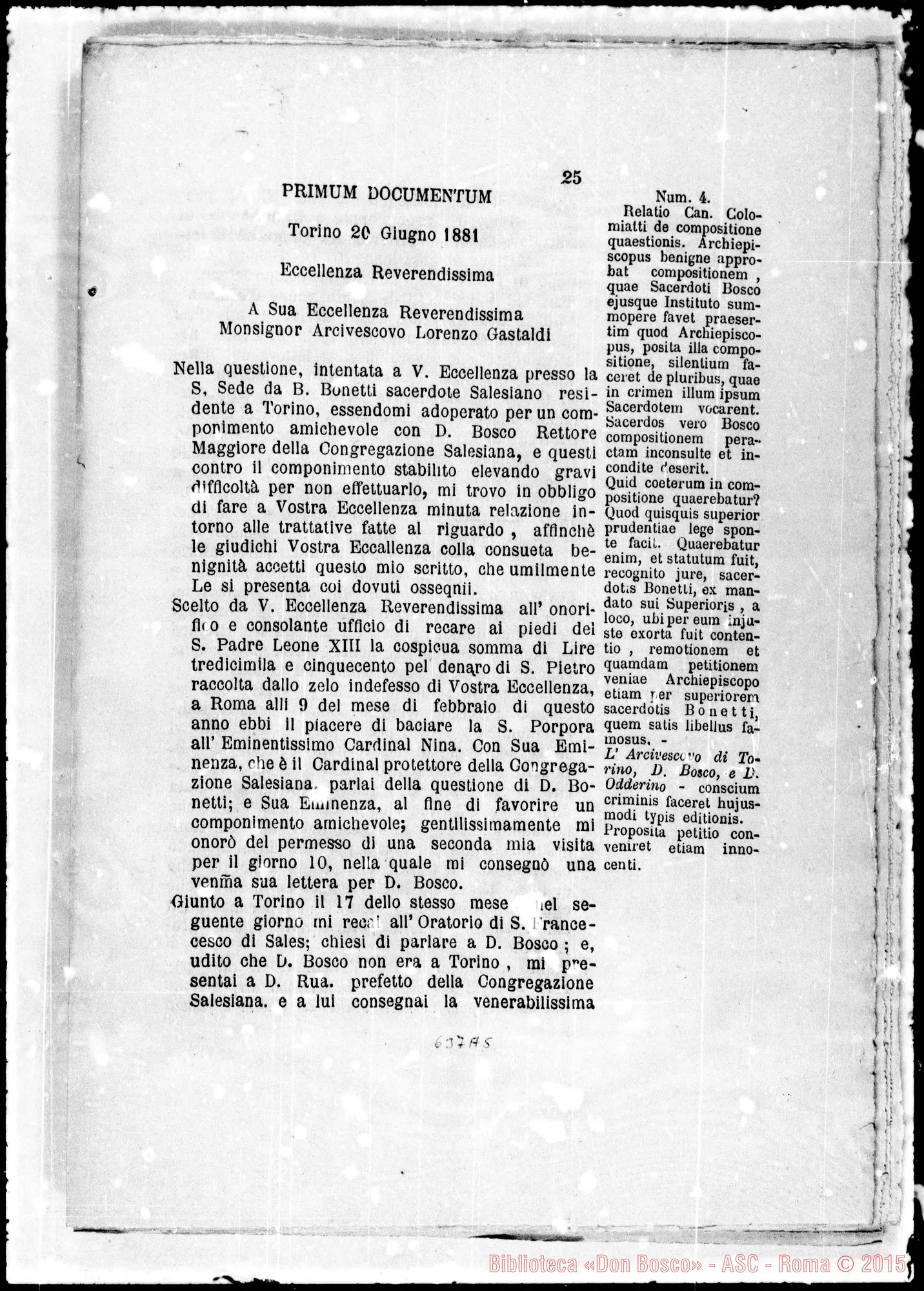 Fotogramma A 5 — Memoriale facti E iuris