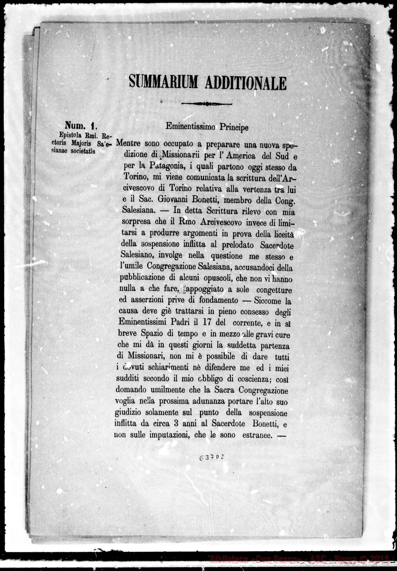 Fotogramma D 2 — Memoriale facti E iuris