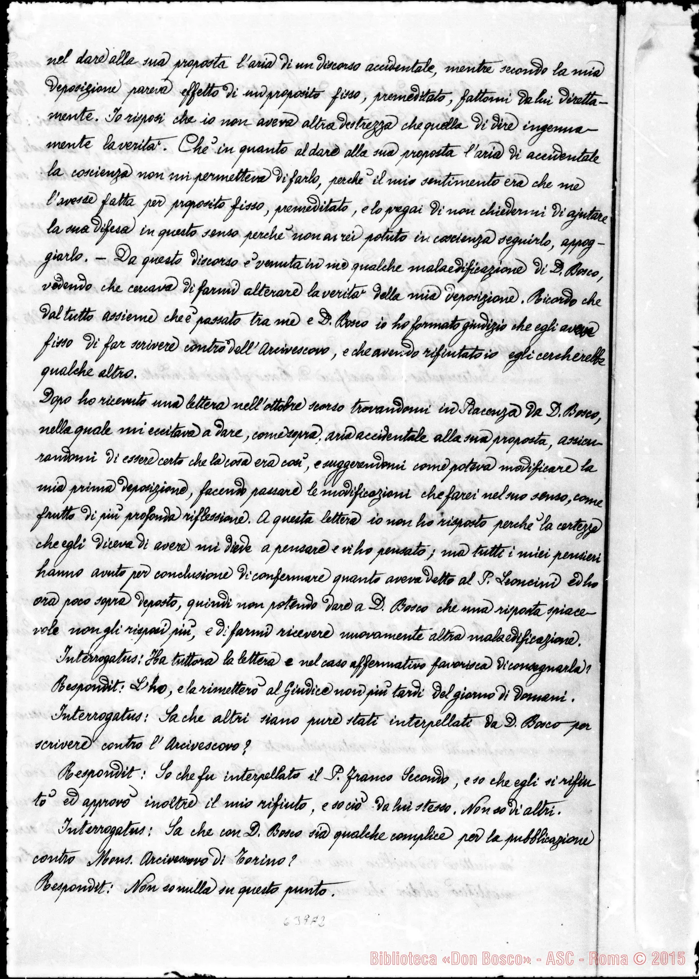 Fotogramma A 2 — Processus informativus Sac. Joan. Bonetti-Sac. Joan. Bosco