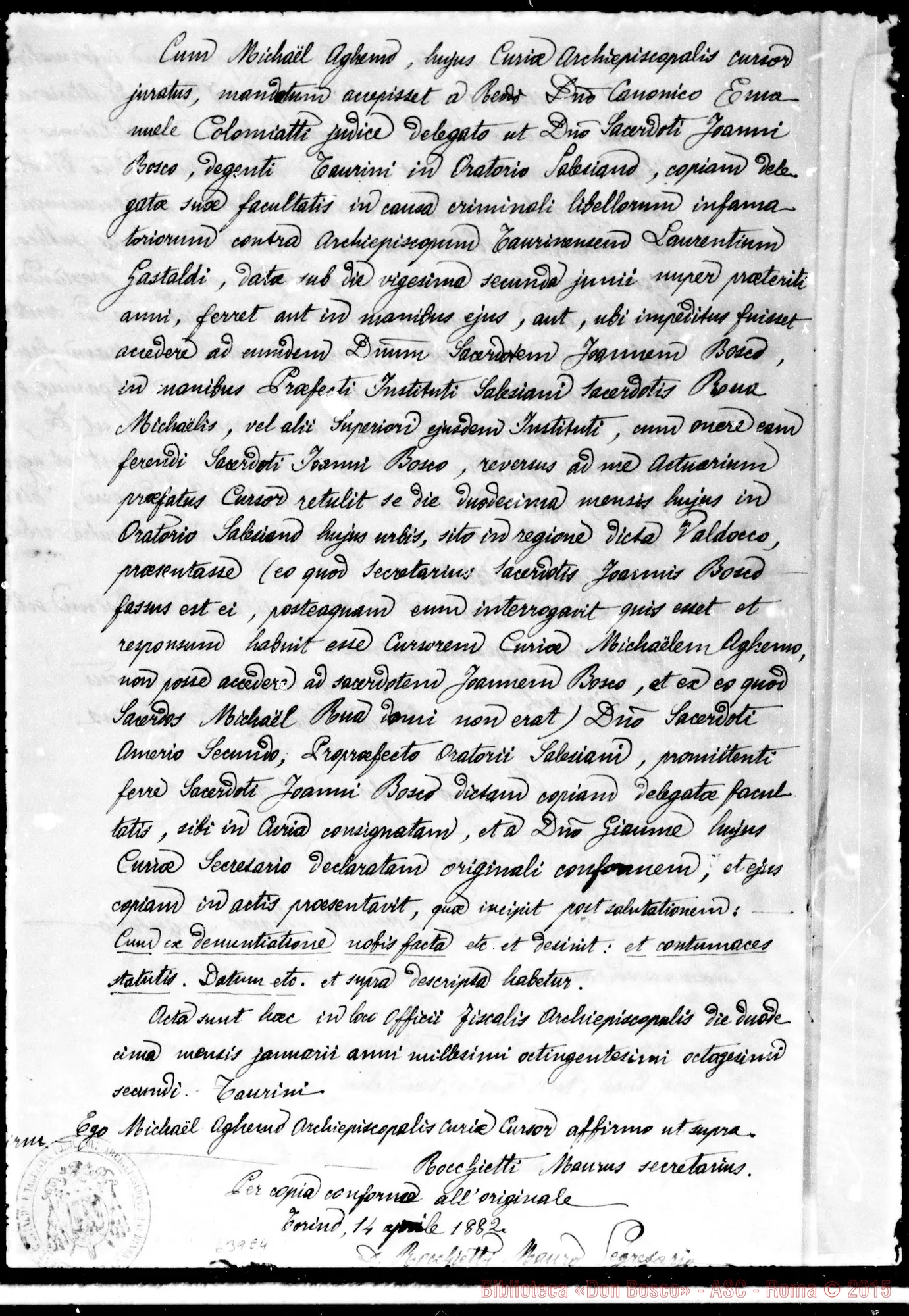 Fotogramma E 4 — Processus formalis. Sac. Joan. Bosco