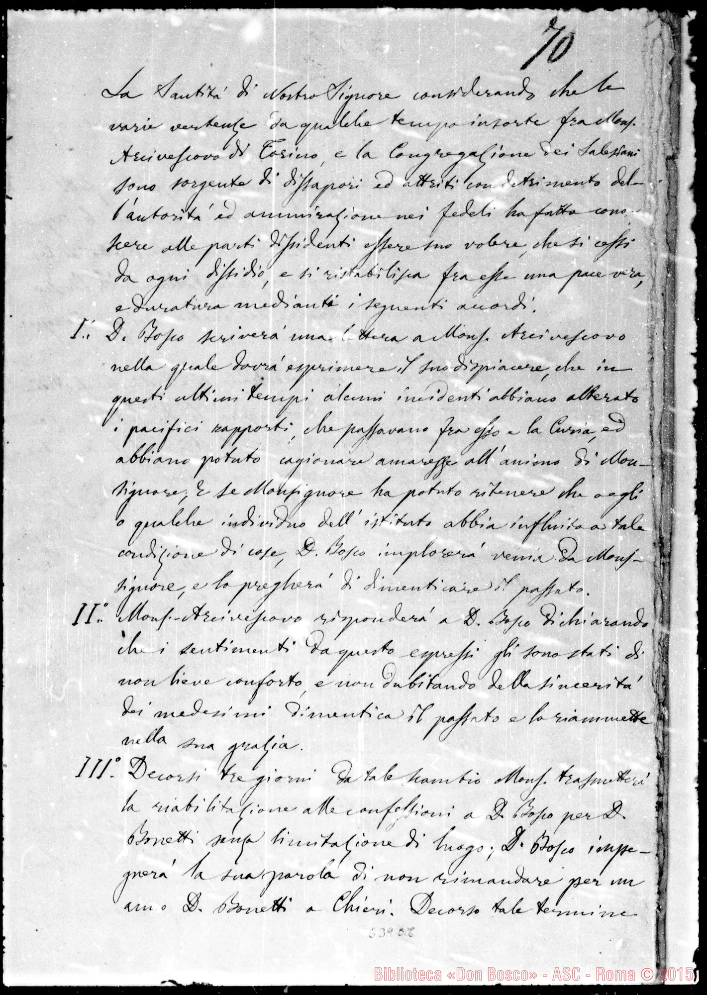 Fotogramma E 8 — Processus formalis. Sac. Joan. Bosco