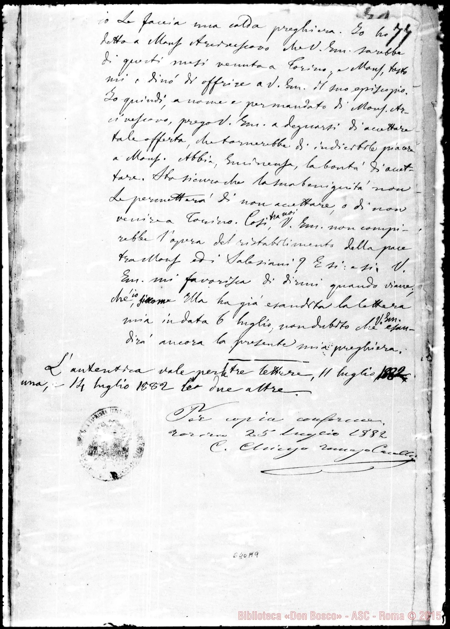Fotogramma A 9 — Processus formalis. Sac. Joan. Bosco