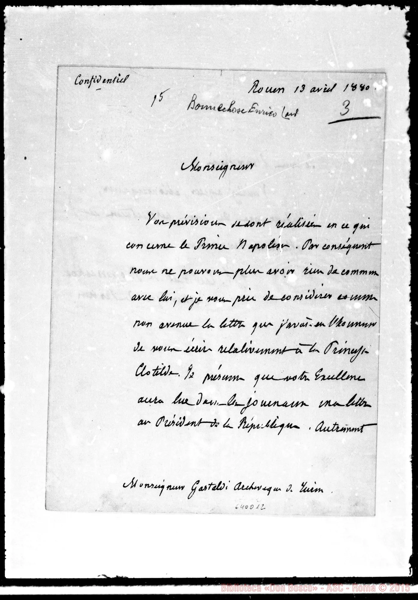 Fotogramma D 12 — Bonnechose Enrico Gastone, card.-Gastaldi. 13- 4-1880