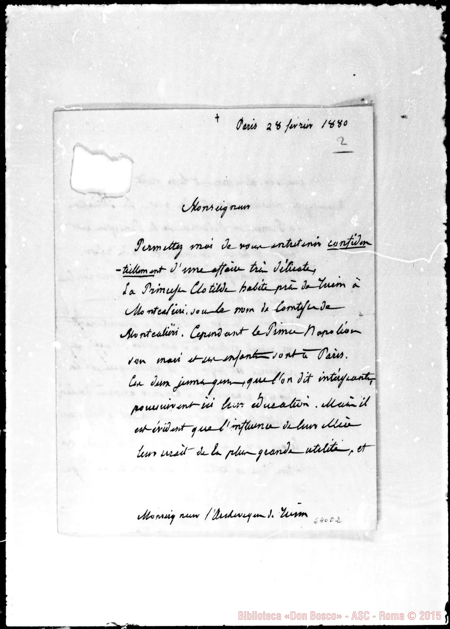 Fotogramma E 2 — Bonnechose Enrico Gastone, card.-Gastaldi. 28- 2-1880