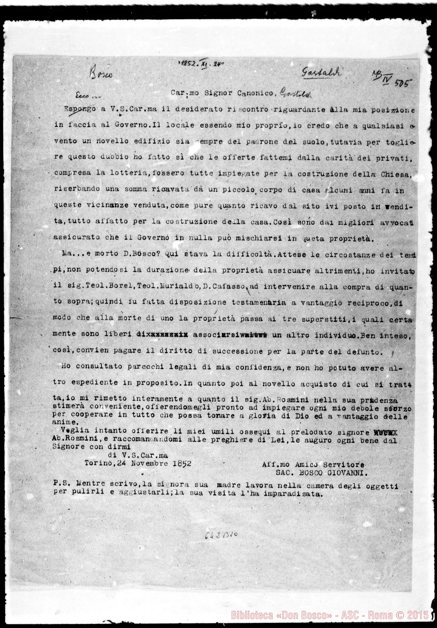 Fotogramma B 10 — ».-Gastaldi. 24-11-1852