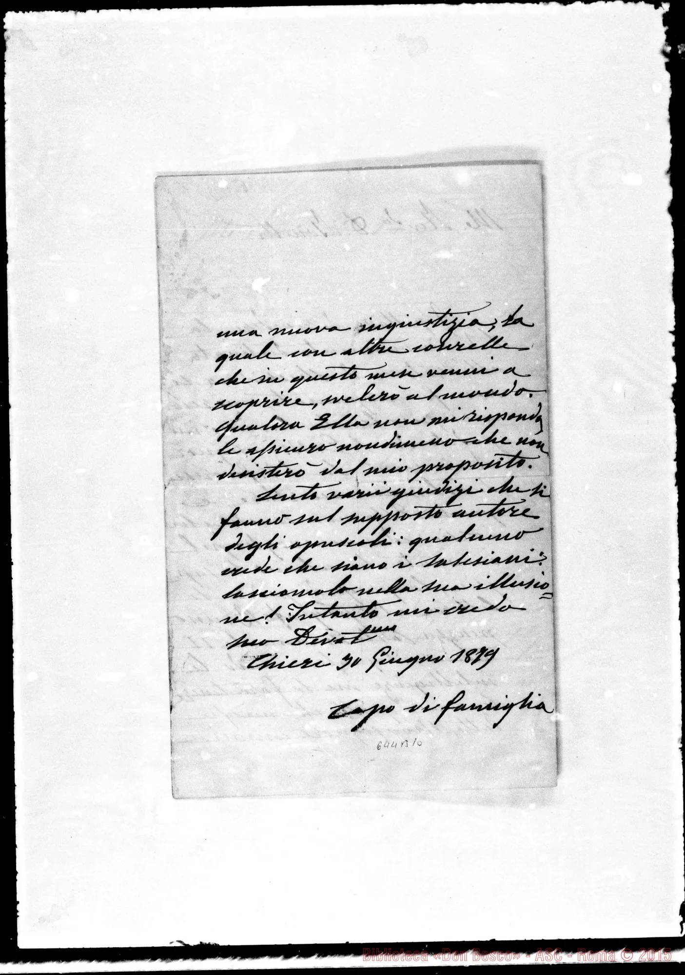 Fotogramma B 10 — Capo Famiglia-Bonetti. 30-6-1879