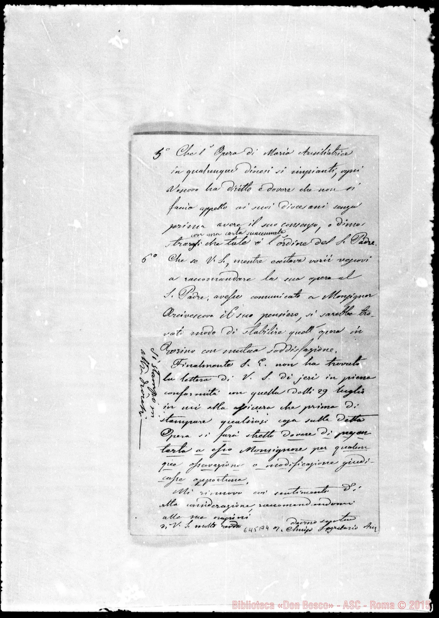 Fotogramma A 4 — » »-Bosco. 9- 8-1875. Autogr. Bosco