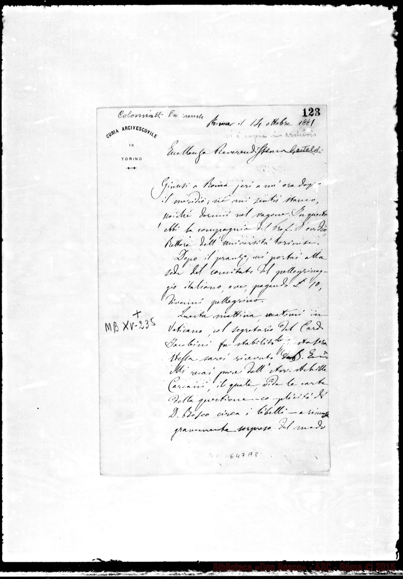 Fotogramma A 8 — »-Gastaldi. 14-10-1881