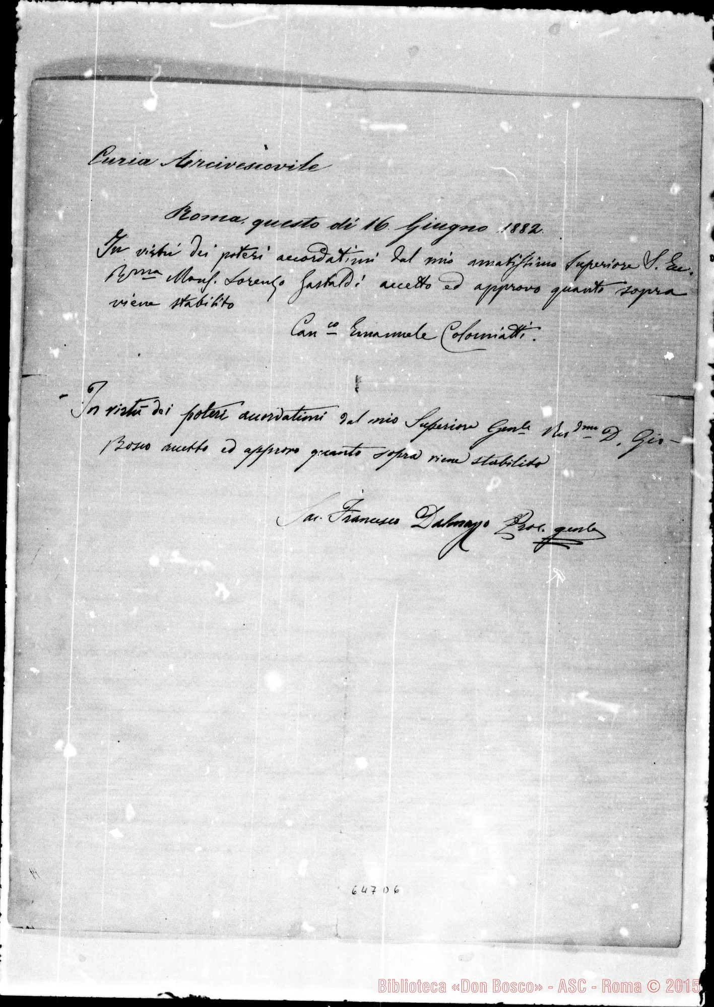 Fotogramma D 6 — Firma della Concordia il 16-6-1882