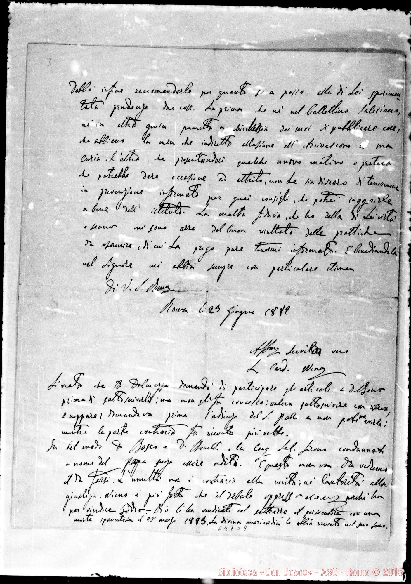 Fotogramma D 8 — Copia di lettera del Card. Nina che accompagnava detta Concordia